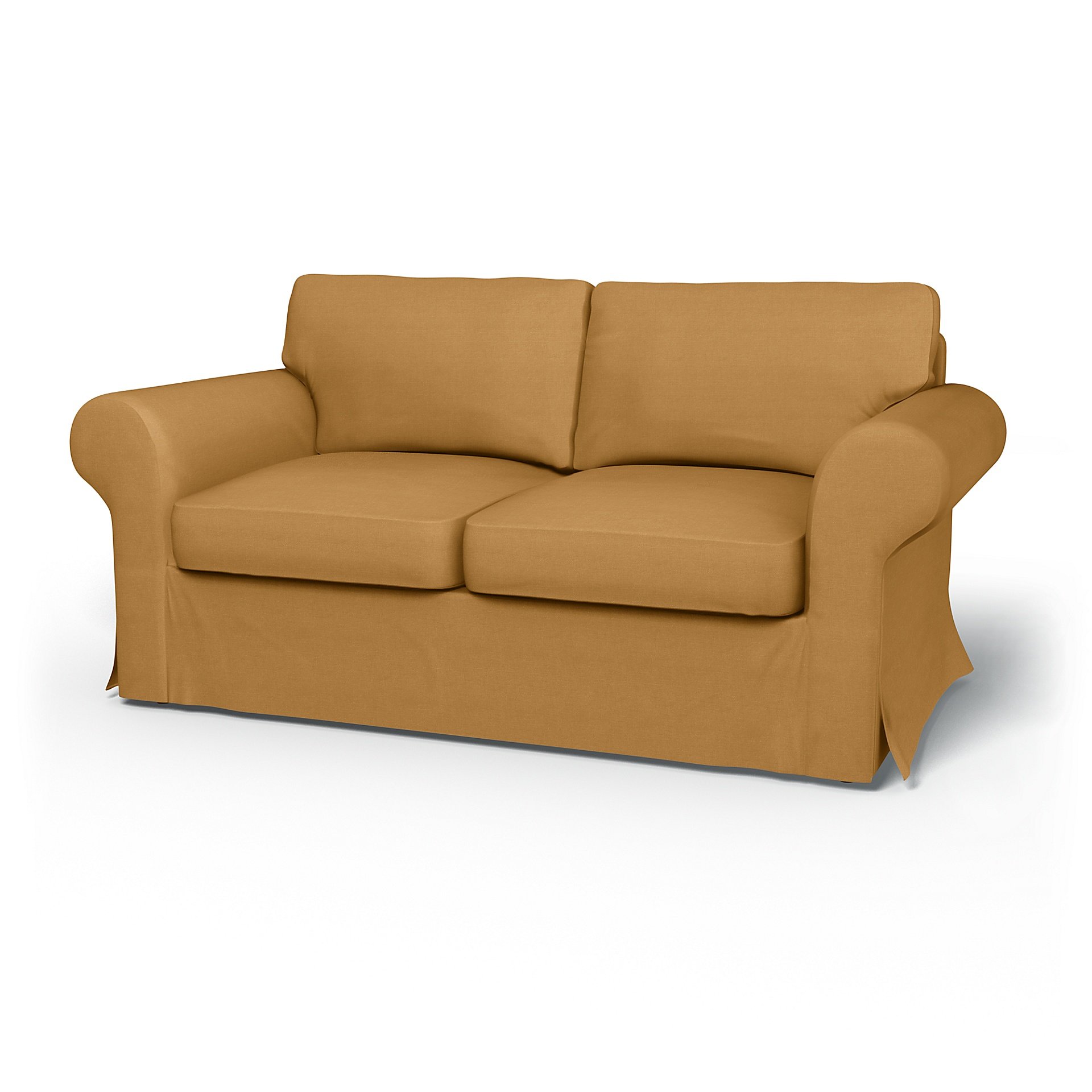 IKEA - Ektorp 2 Seater Sofa Bed Cover, Mustard, Linen - Bemz
