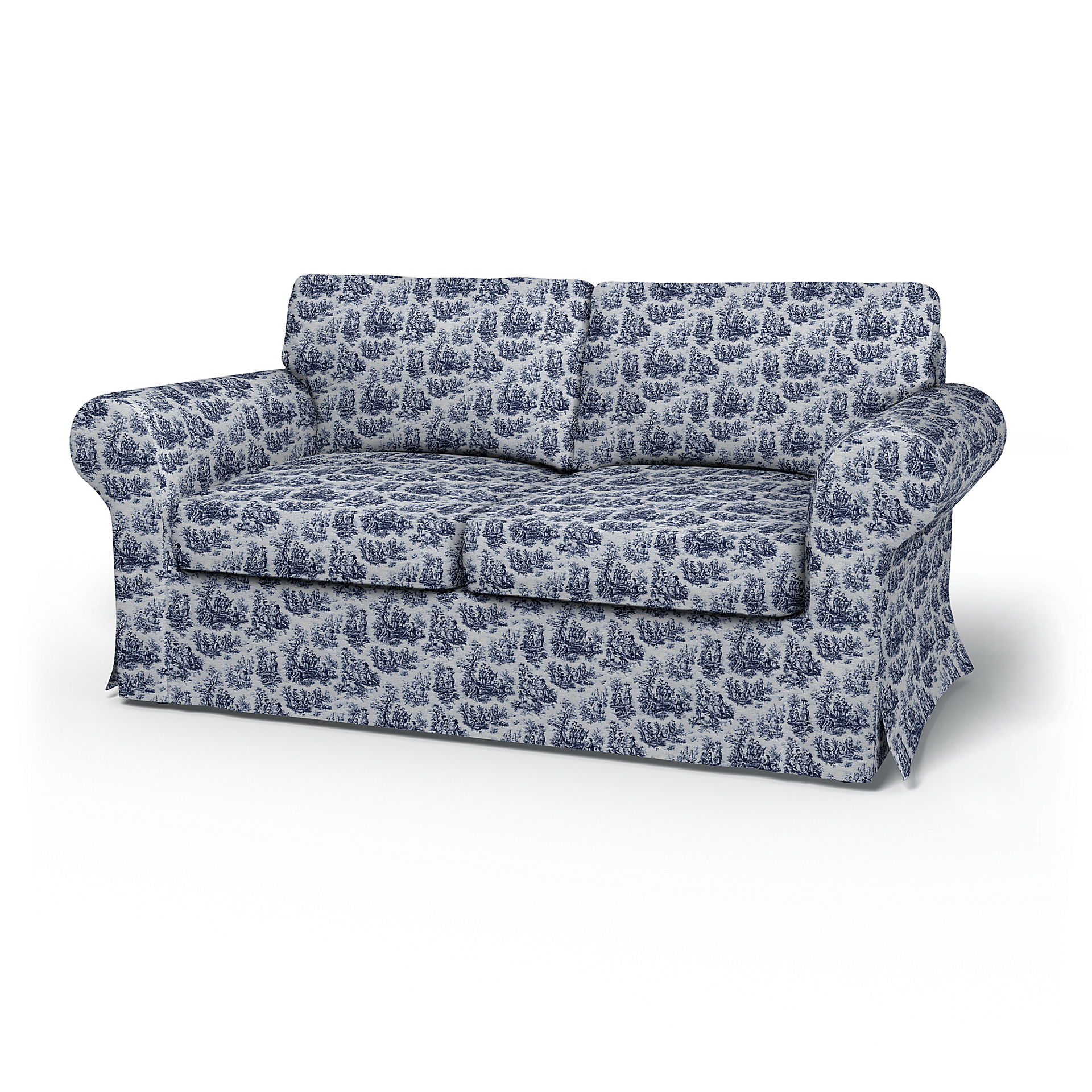 IKEA - Överdrag till Ektorp 2-sitsbäddsoffa, Dark Blue, BOUCLÉ & TEXTUR - Bemz