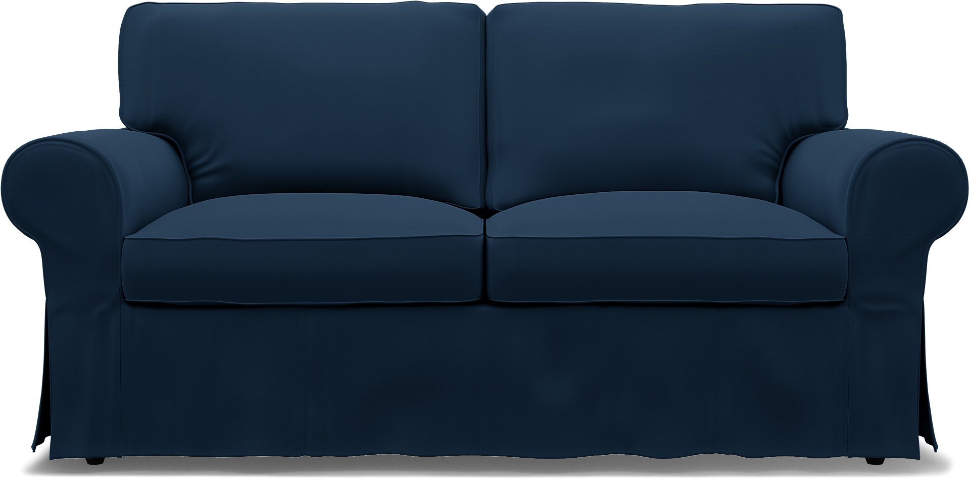 IKEA - Ektorp 2 Seater Sofa Bed Cover, Deep Navy Blue, Cotton - Bemz