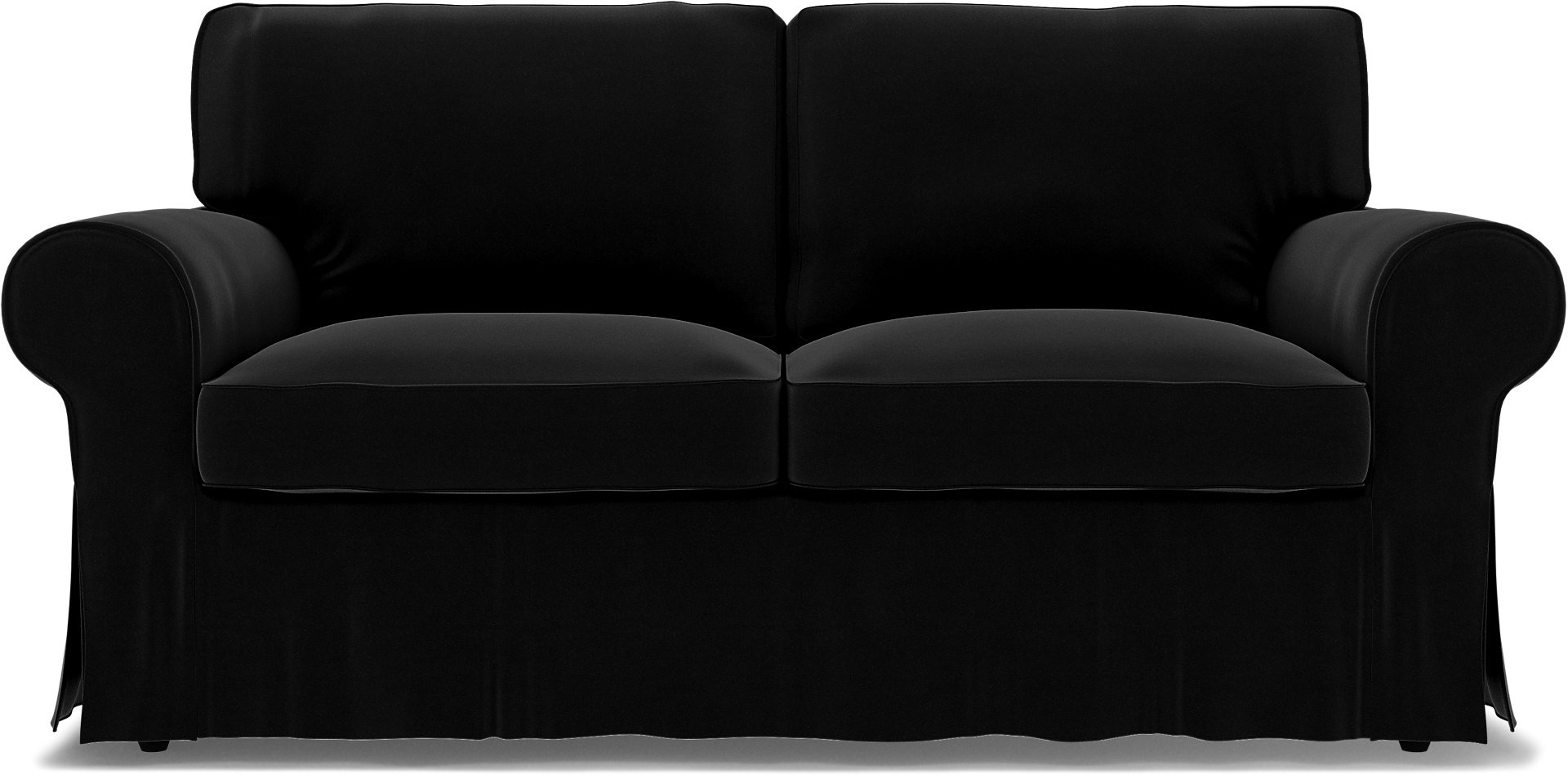 IKEA - Ektorp 2 Seater Sofa Bed Cover, Black, Velvet - Bemz