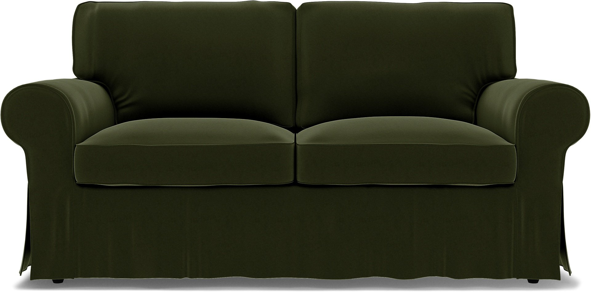 IKEA - Ektorp 2 Seater Sofa Bed Cover, Moss, Velvet - Bemz