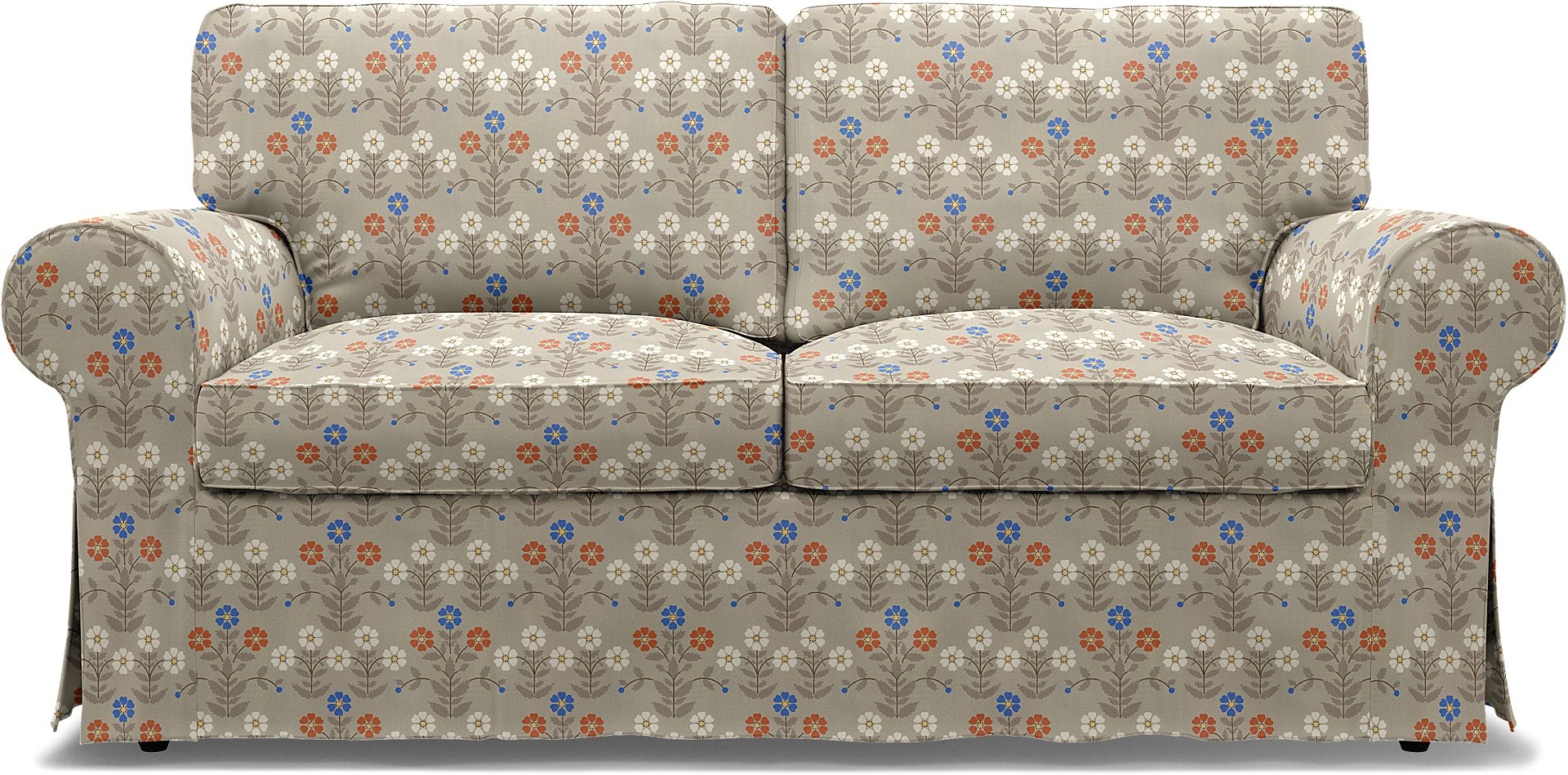 IKEA - Ektorp 2 Seater Sofa Bed Cover, Sippor Blue/Orange, BEMZ x BORASTAPETER COLLECTION - Bemz