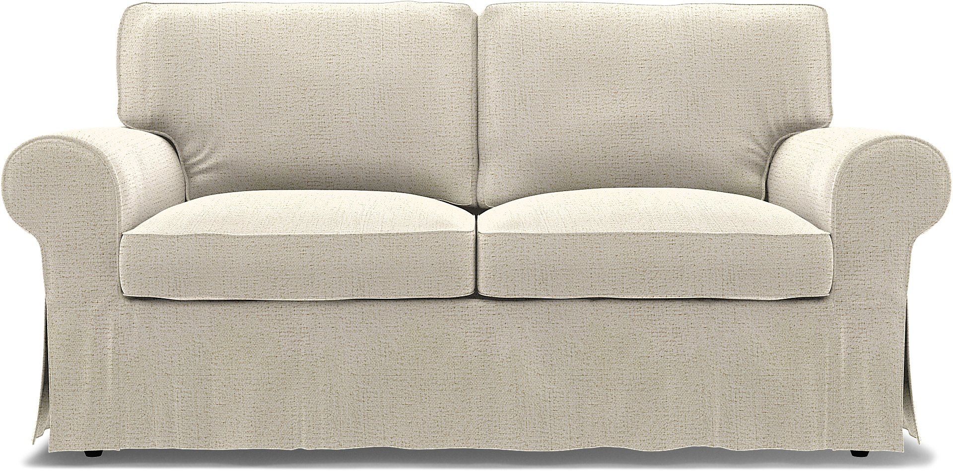 IKEA - Ektorp 2 Seater Sofa Bed Cover, Ecru, Boucle & Texture - Bemz