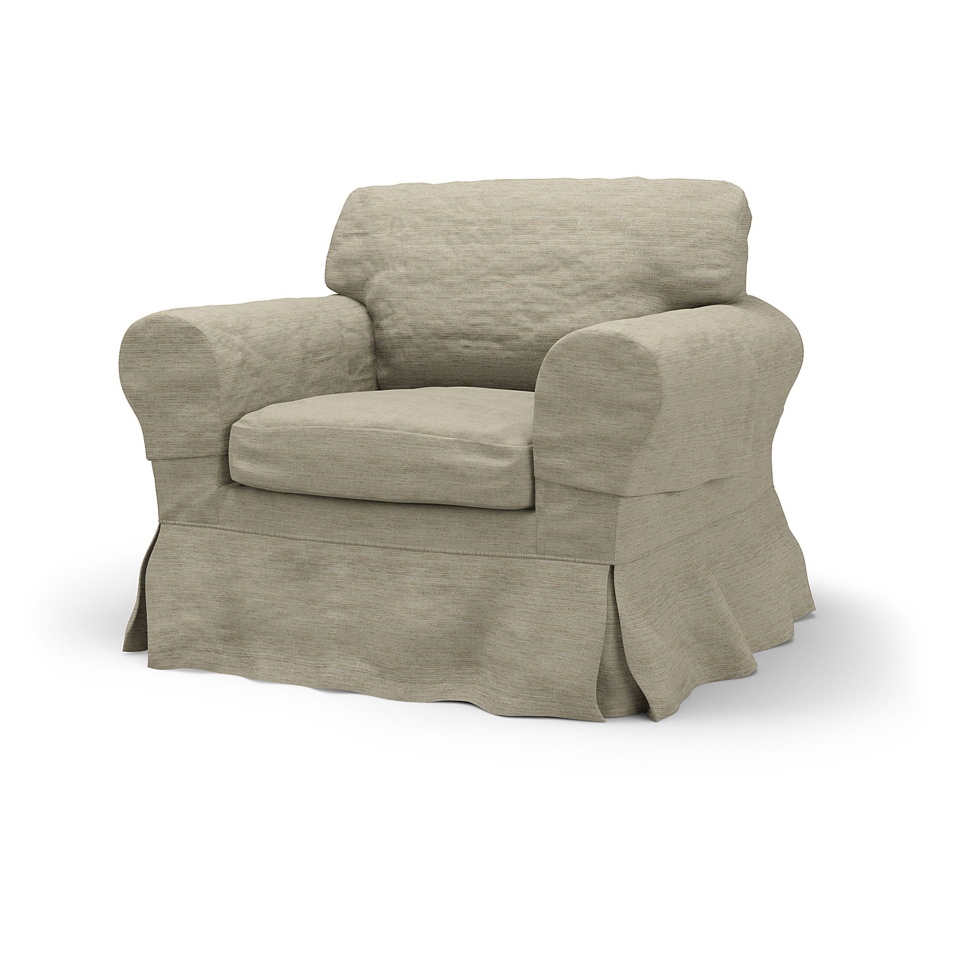 IKEA - Ektorp Armchair Cover, Light Sand, Bouclé & Texture - Bemz