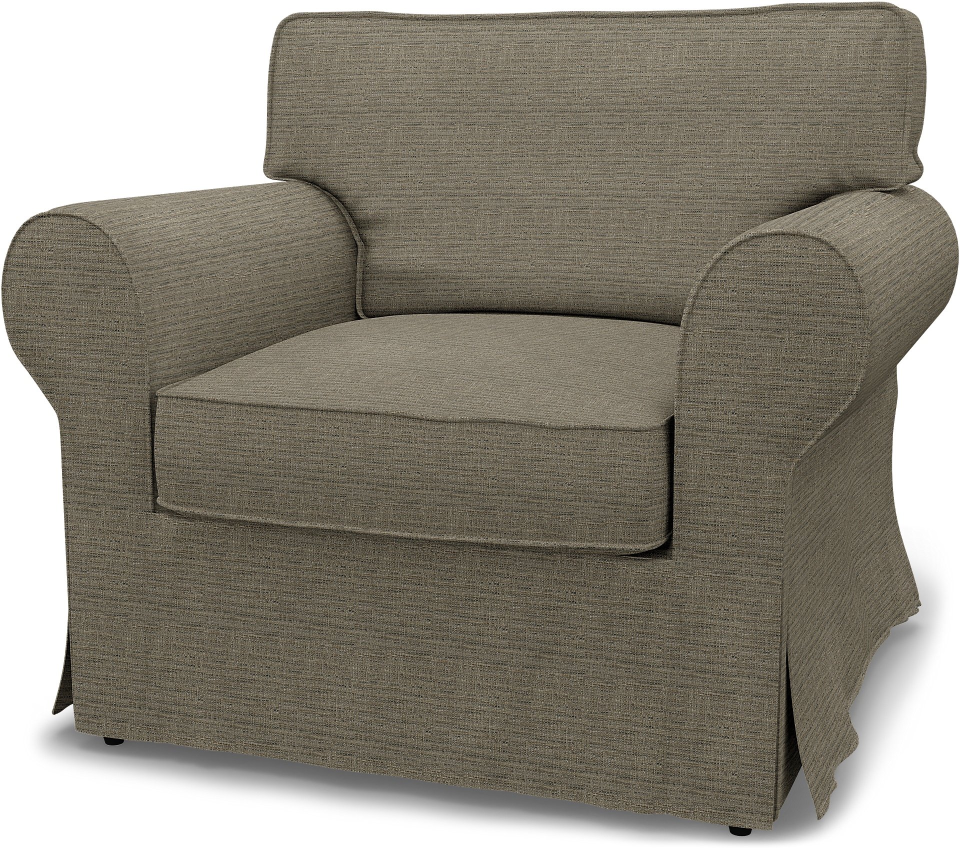 IKEA - Ektorp Armchair Cover, Mole Brown, Boucle & Texture - Bemz