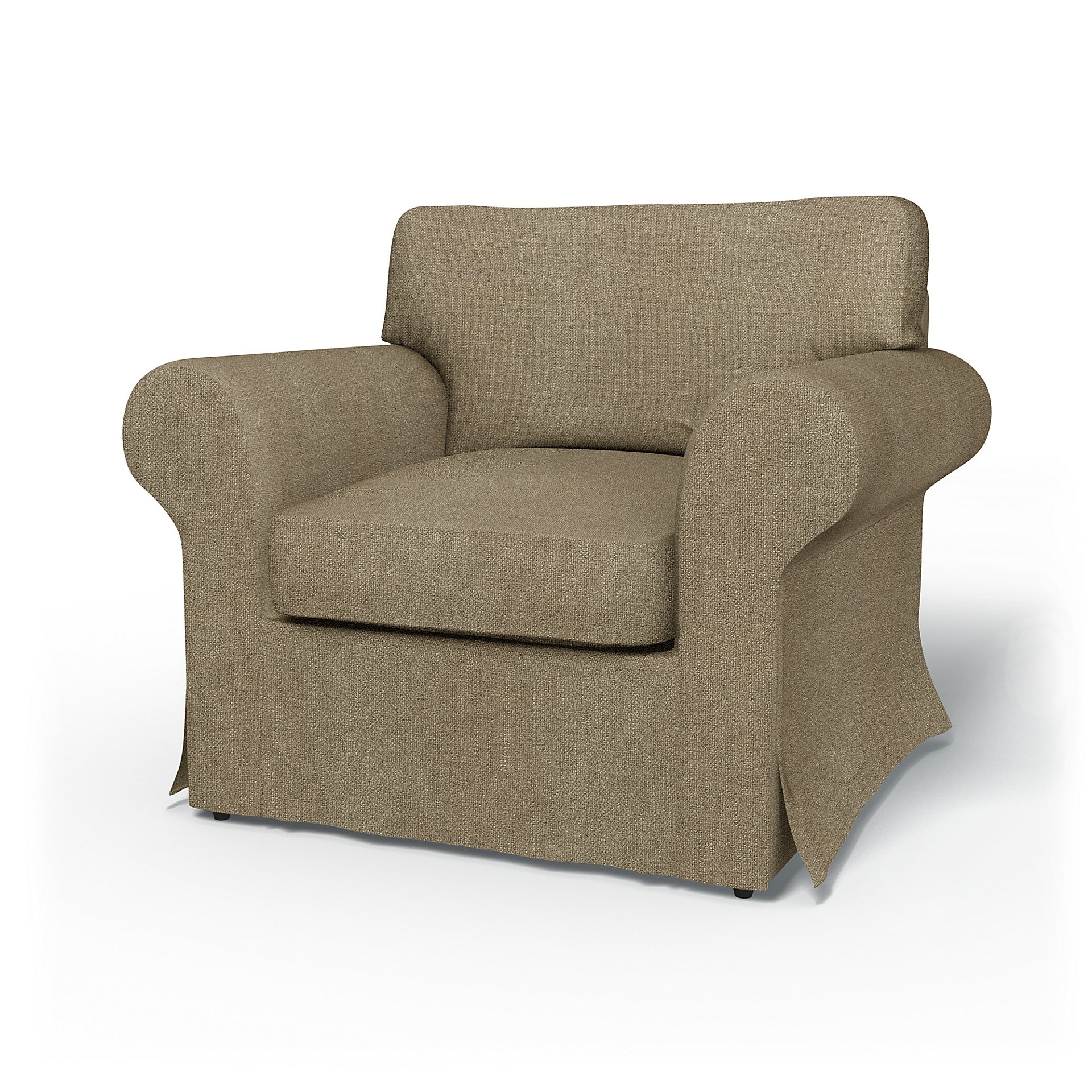 IKEA - Ektorp Armchair Cover, Pebble, Boucle & Texture - Bemz