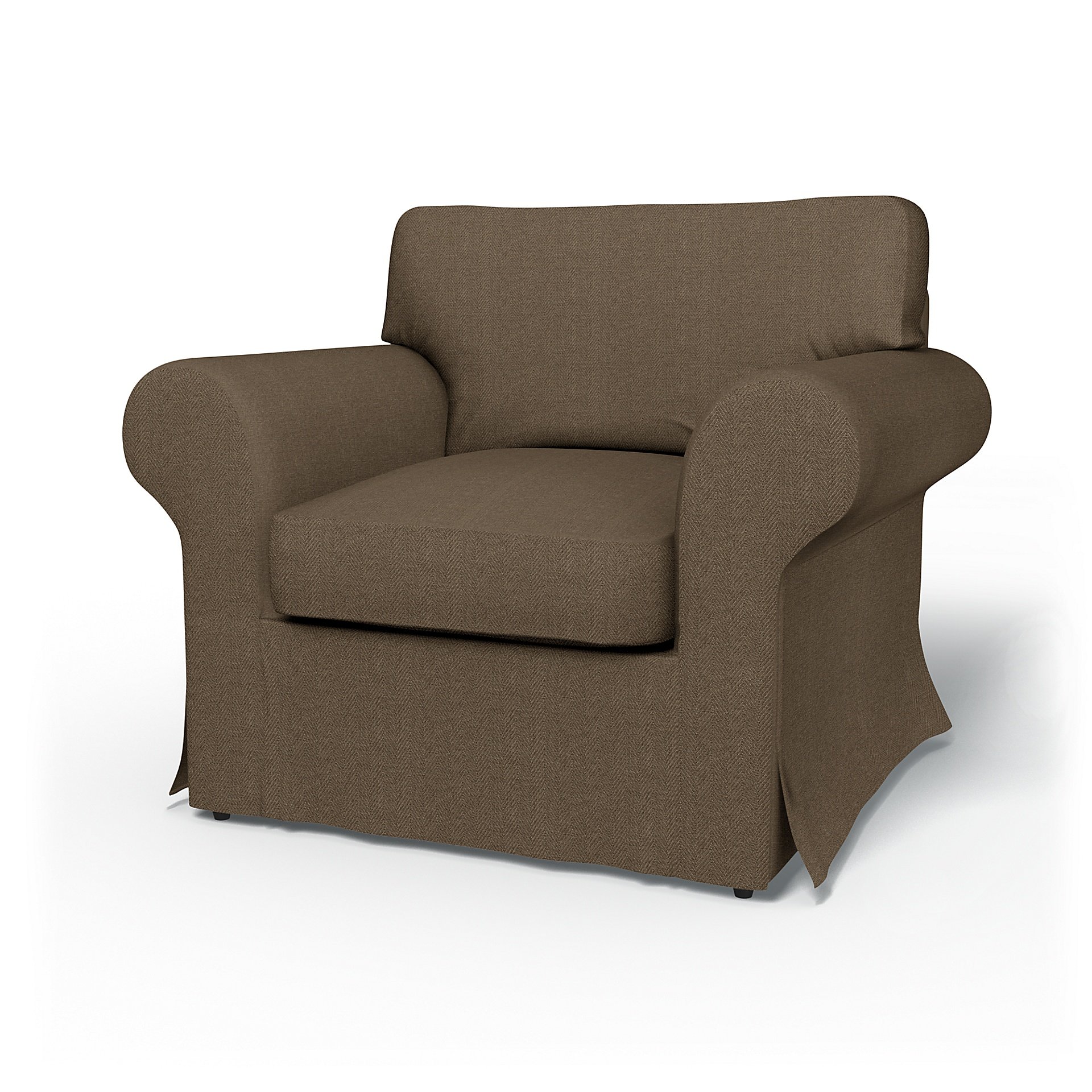 IKEA - Ektorp Armchair Cover, Dark Taupe, Boucle & Texture - Bemz