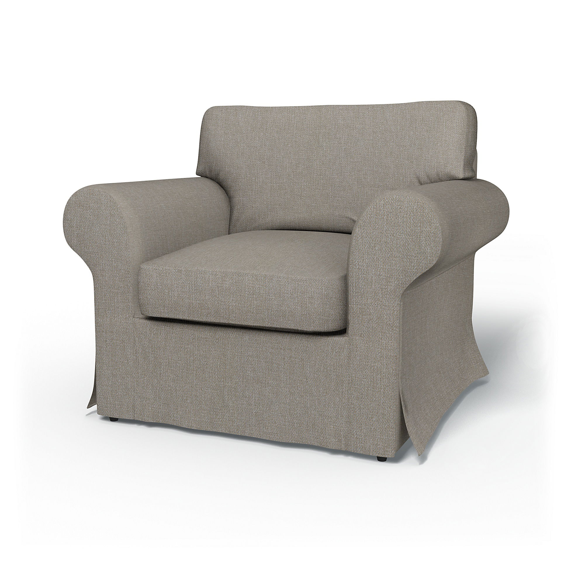 IKEA - Ektorp Armchair Cover, Greige, Bouclé & Texture - Bemz