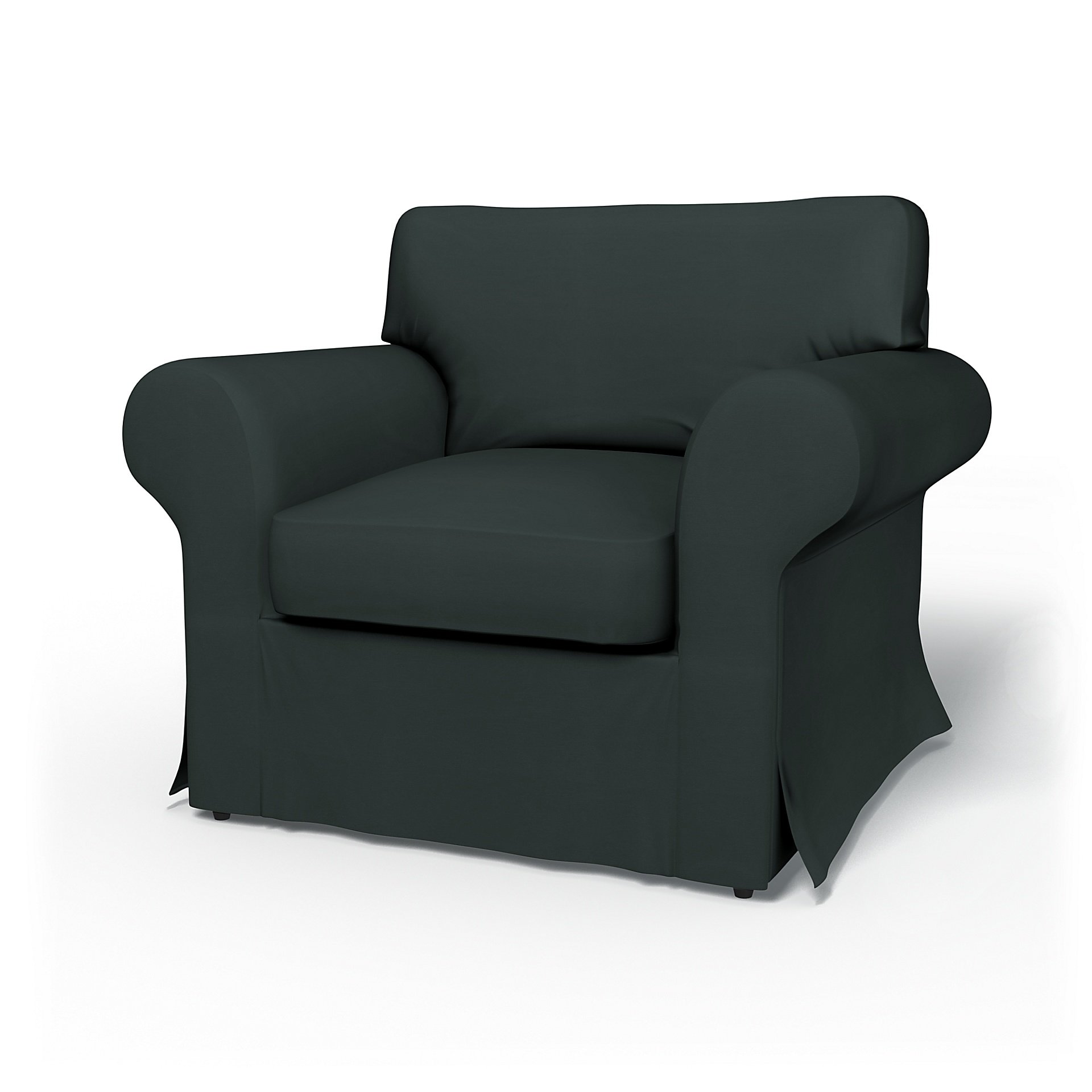 IKEA - Ektorp Armchair Cover, Graphite Grey, Cotton - Bemz