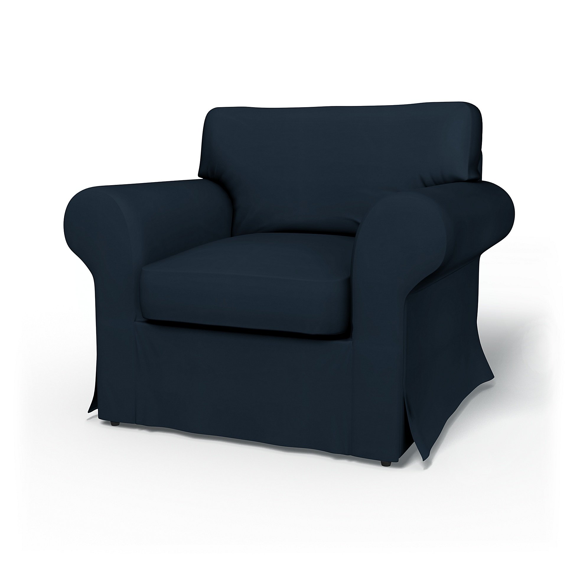 IKEA - Ektorp Armchair Cover, Navy Blue, Cotton - Bemz