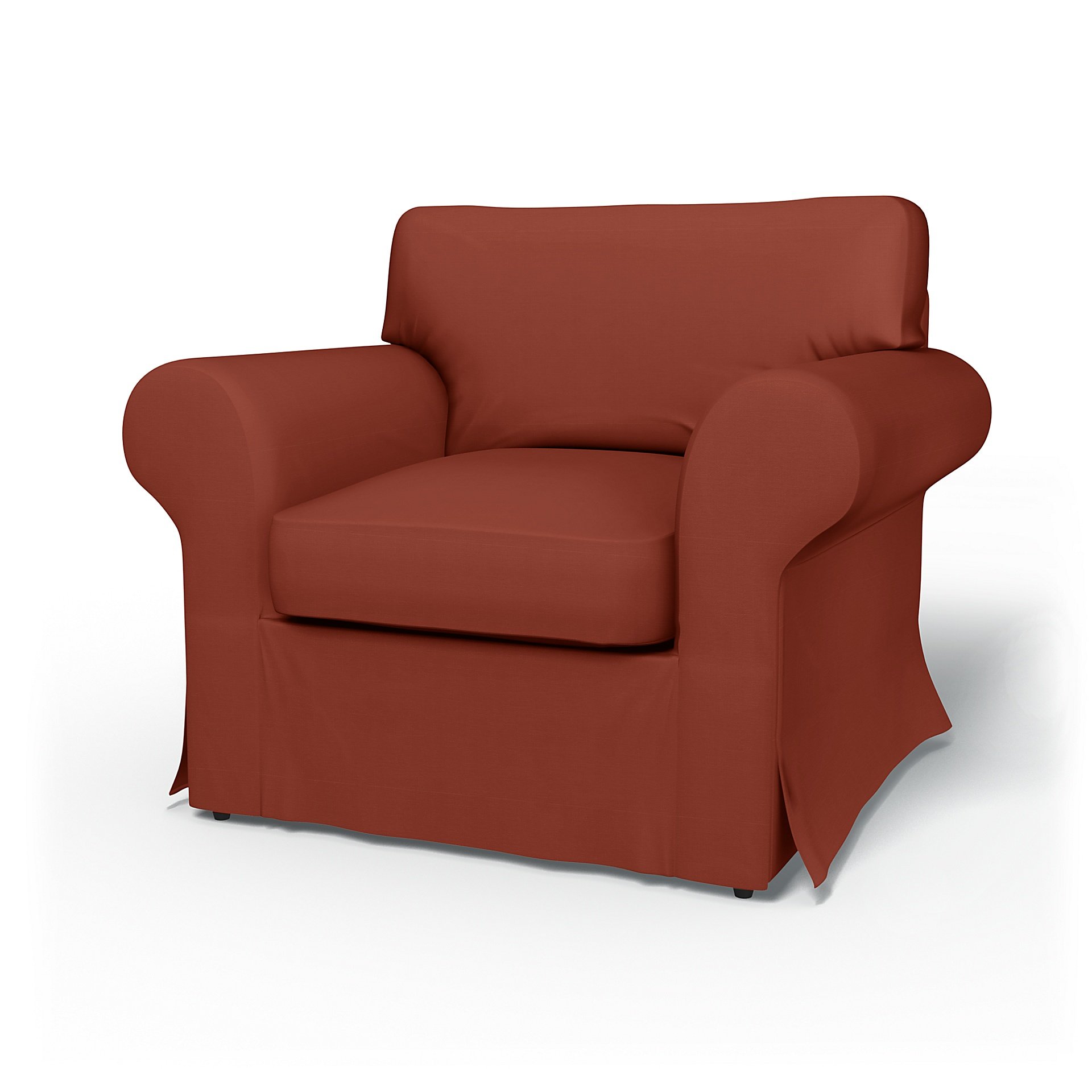 IKEA - Ektorp Armchair Cover, Burnt Orange, Cotton - Bemz