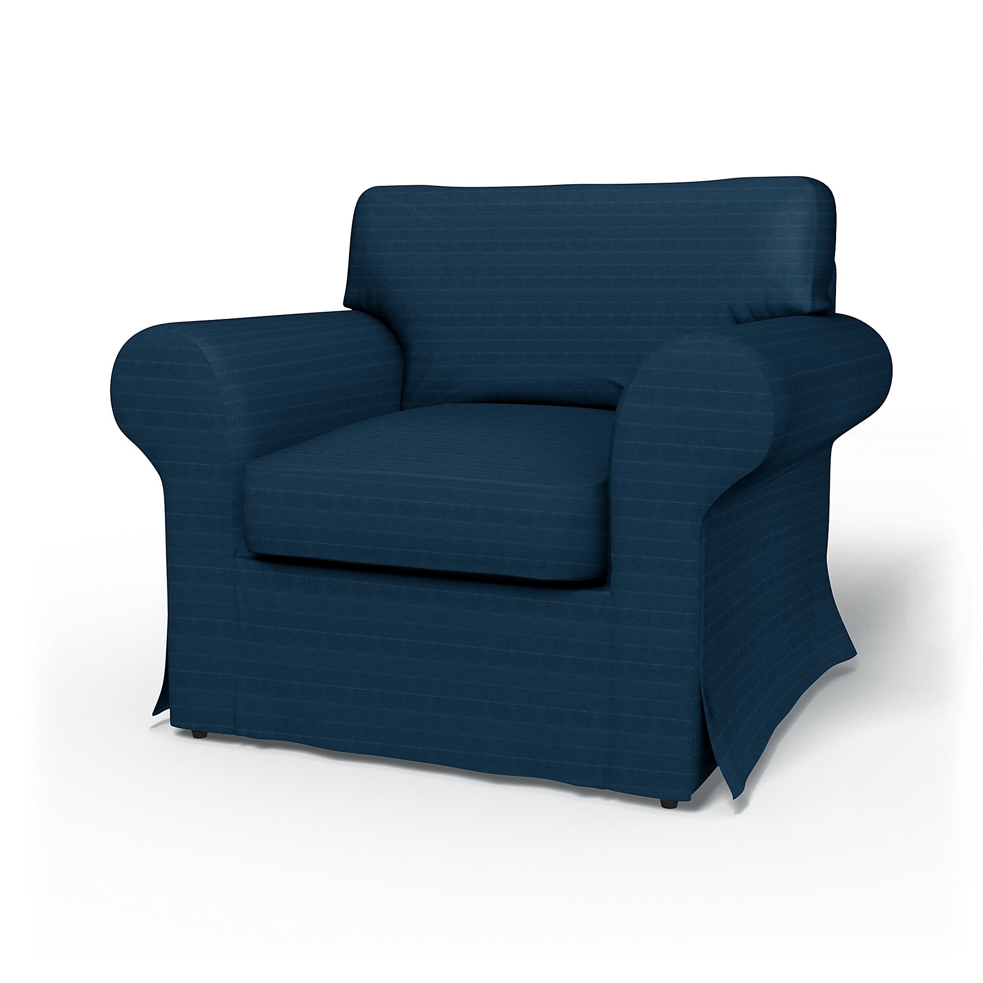 IKEA - Ektorp Armchair Cover, Denim Blue, Velvet - Bemz