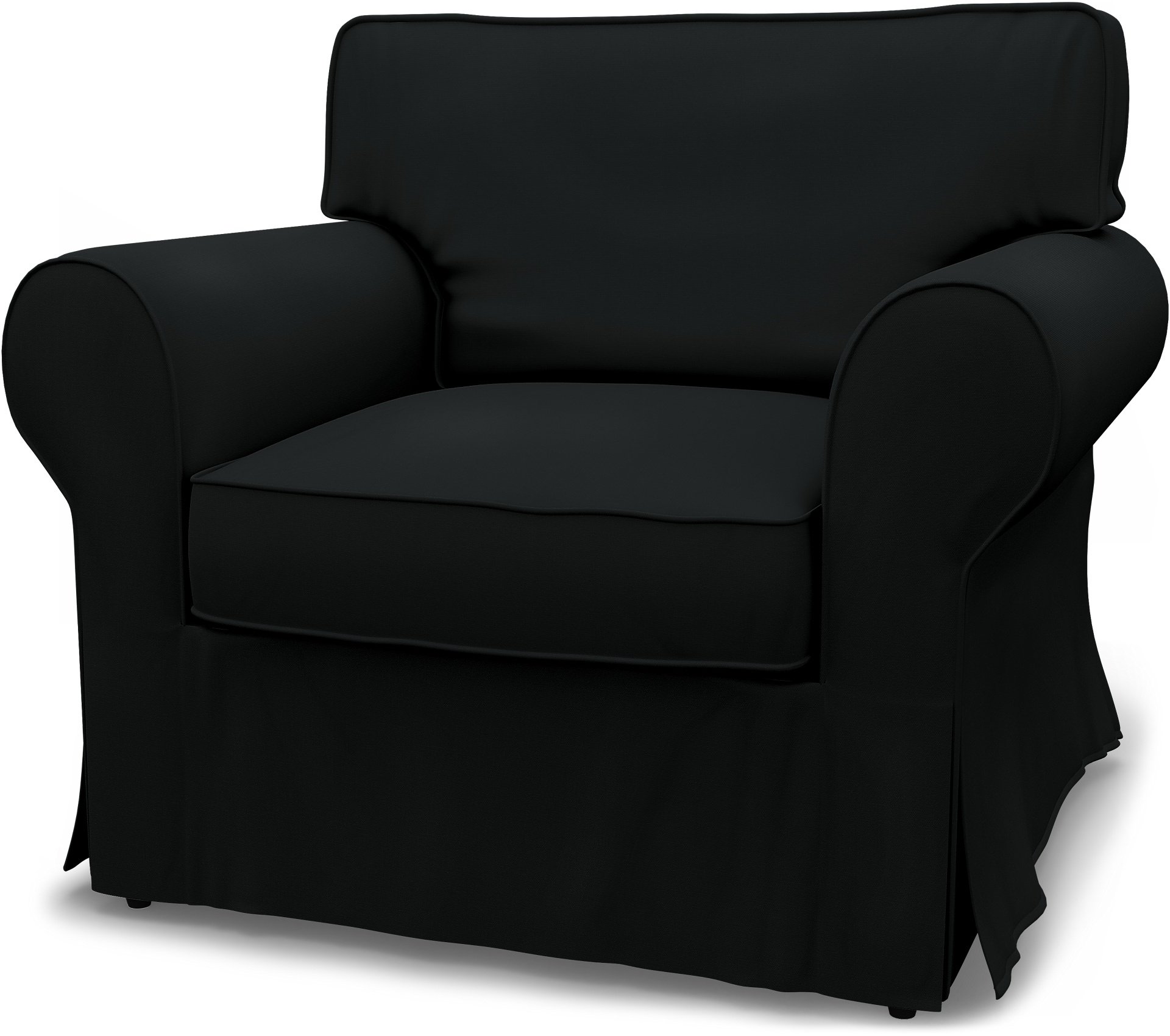 IKEA - Ektorp Armchair Cover, Jet Black, Cotton - Bemz