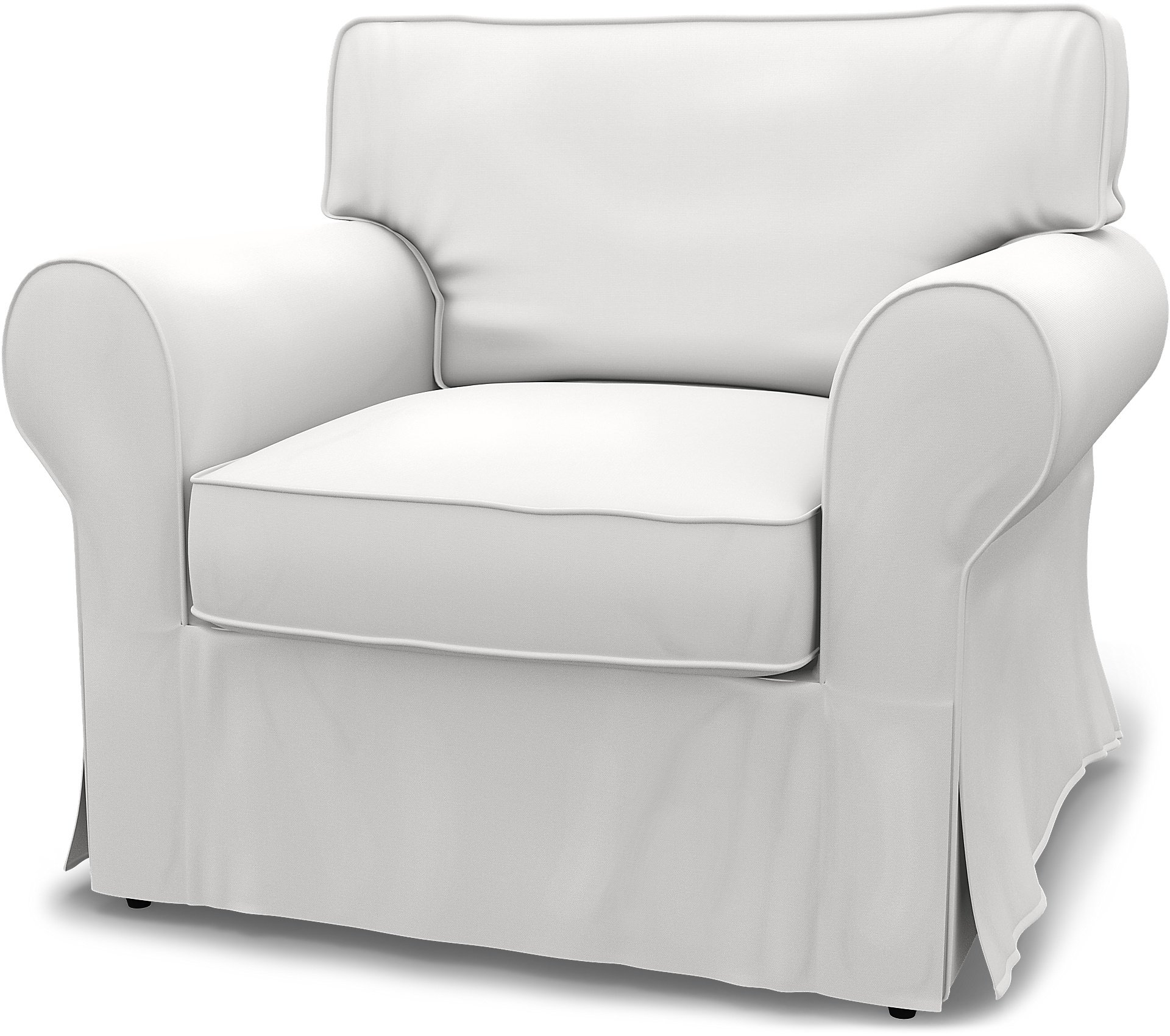 IKEA - Ektorp Armchair Cover, Absolute White, Cotton - Bemz