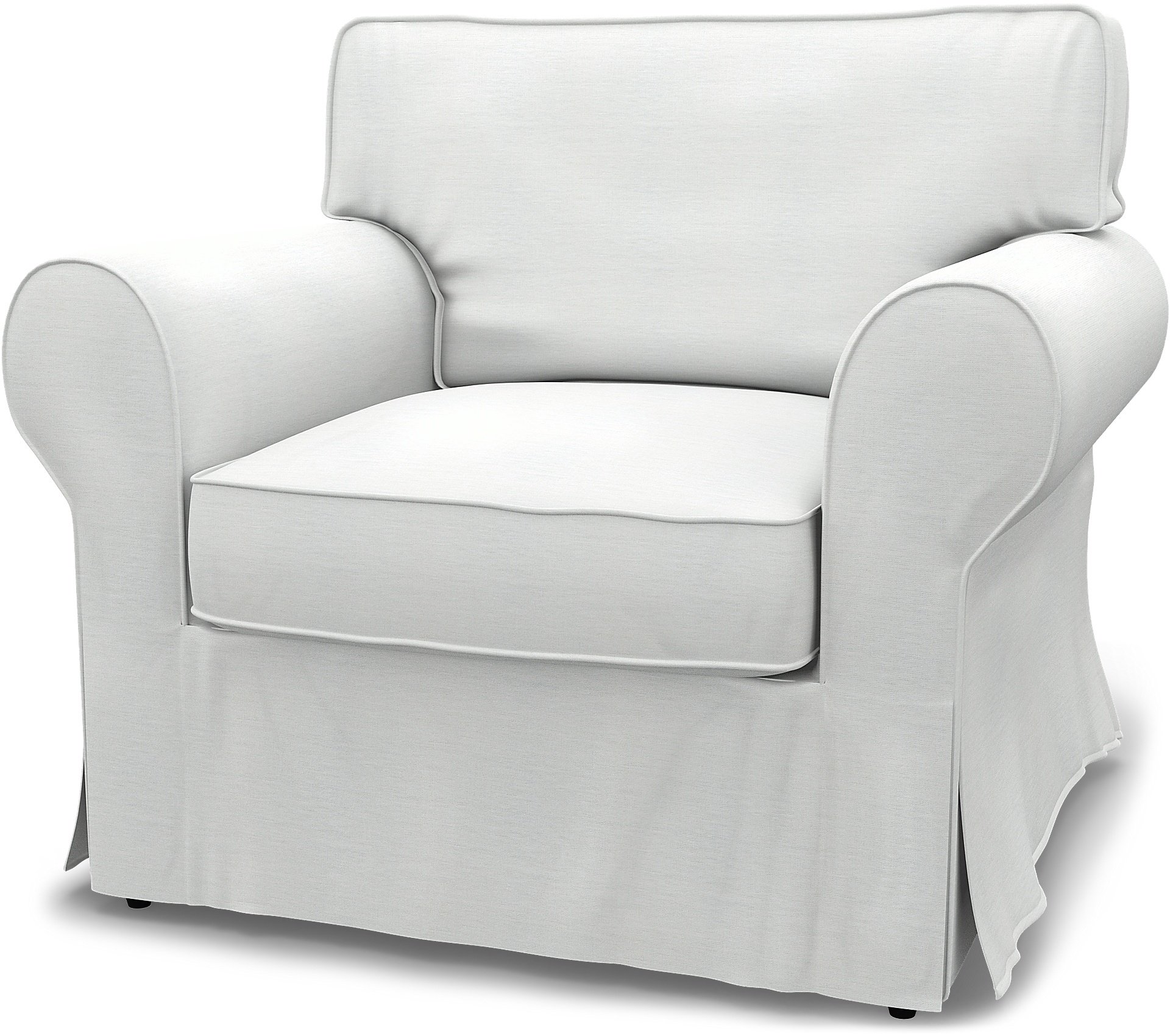 IKEA - Ektorp Armchair Cover, White, Linen - Bemz