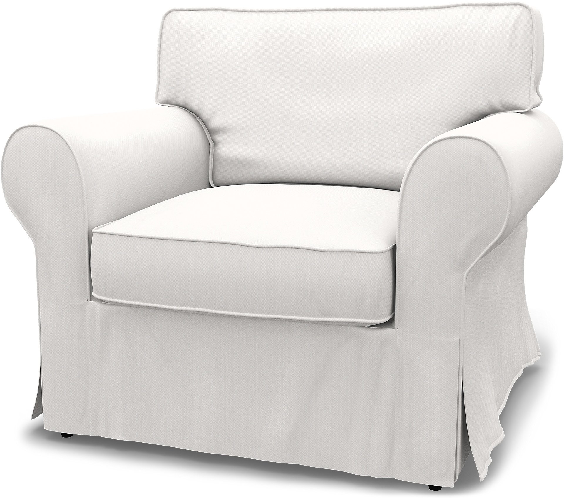 IKEA - Ektorp Armchair Cover, Soft White, Linen - Bemz