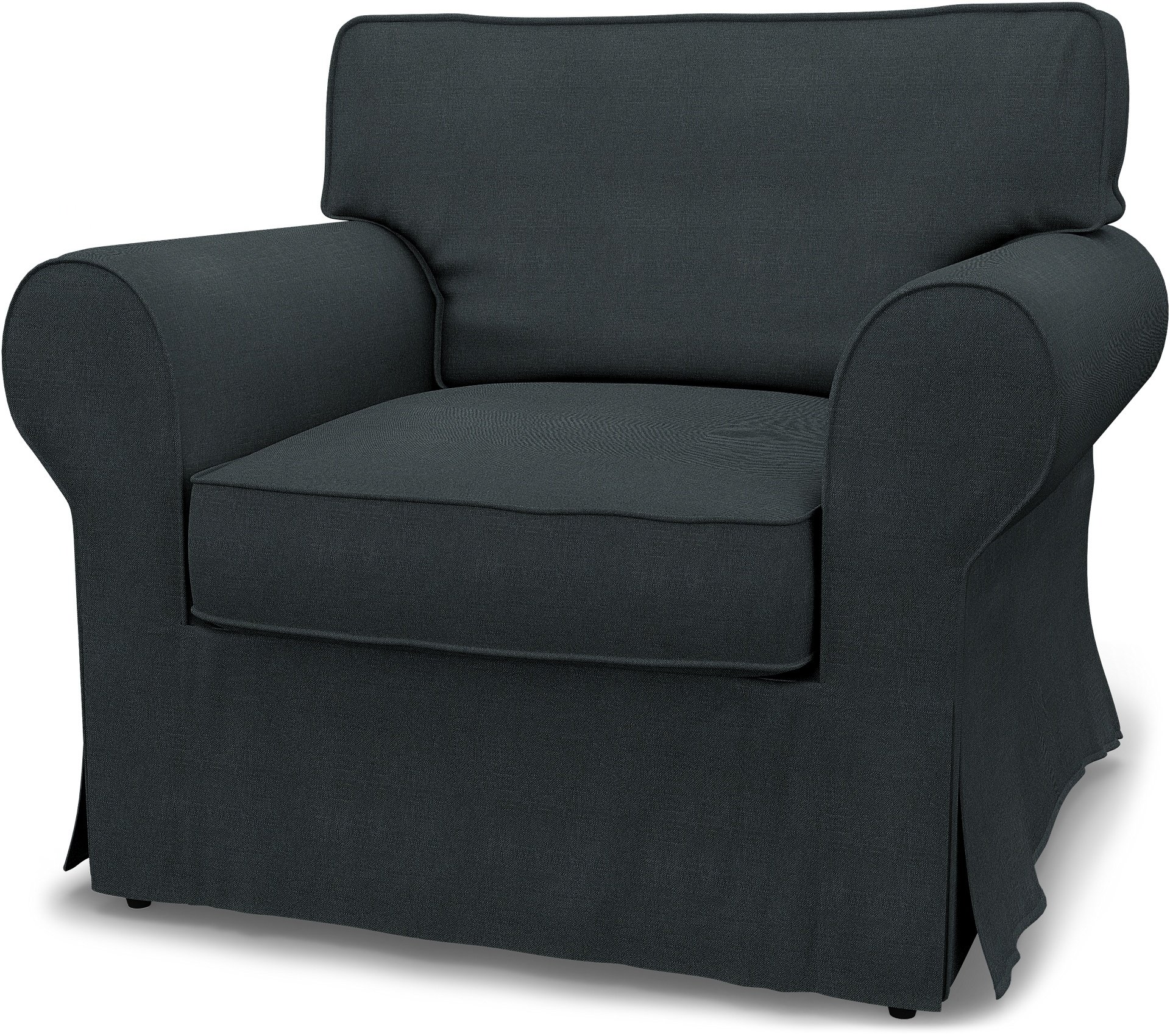 IKEA - Ektorp Armchair Cover, Graphite Grey, Linen - Bemz