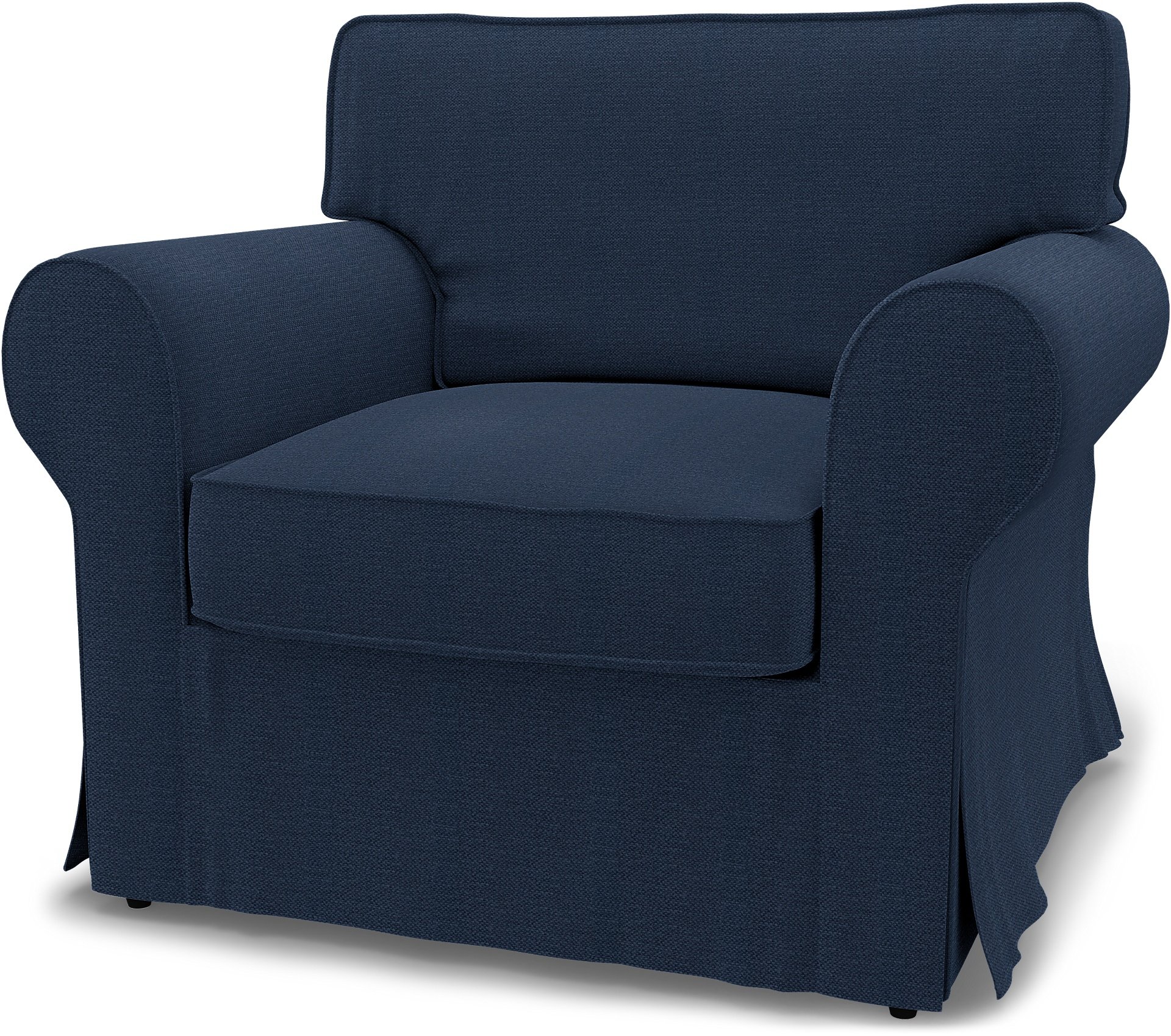 IKEA - Ektorp Armchair Cover, Navy Blue, Linen - Bemz