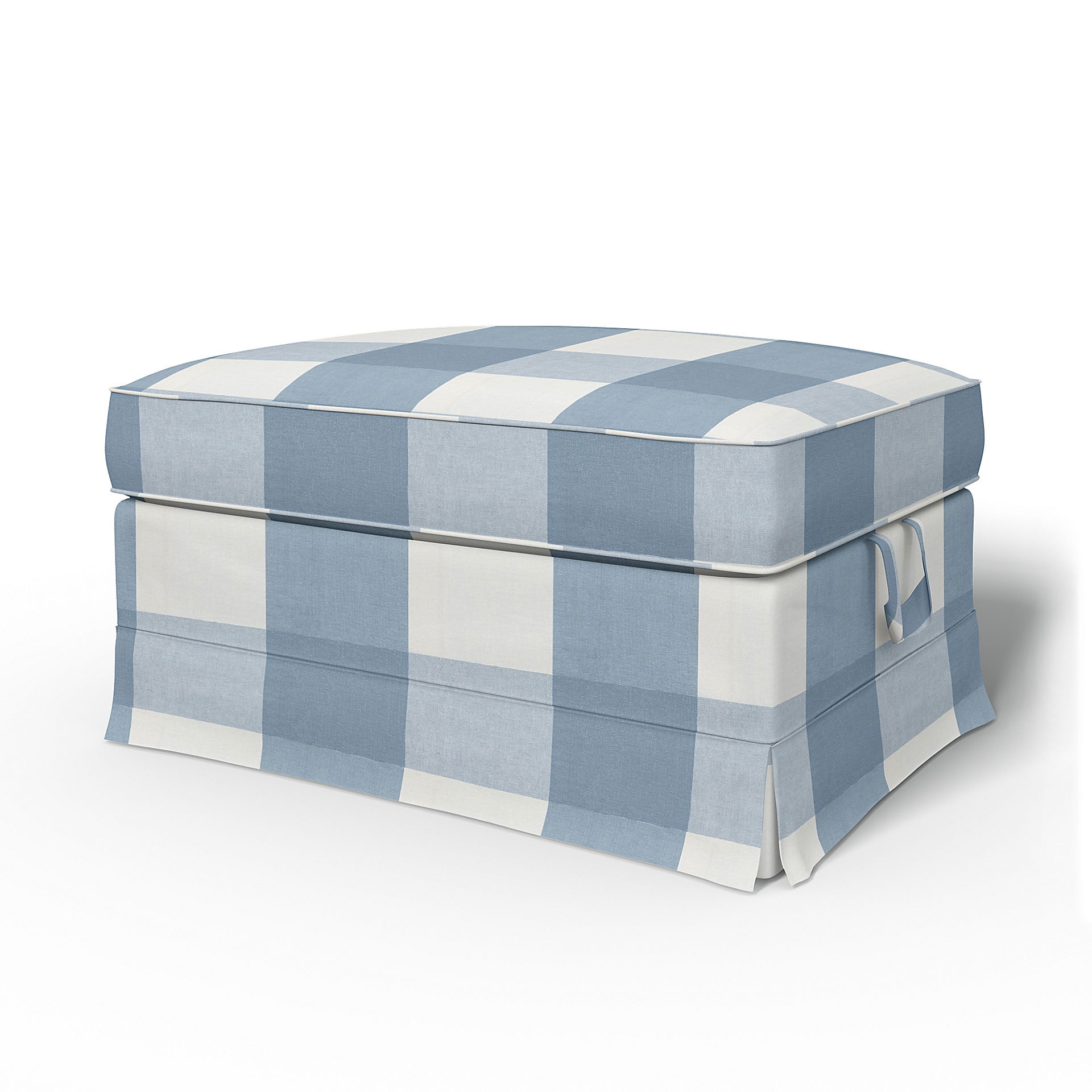 IKEA - Ektorp Footstool Cover, Sky Blue, Linen - Bemz