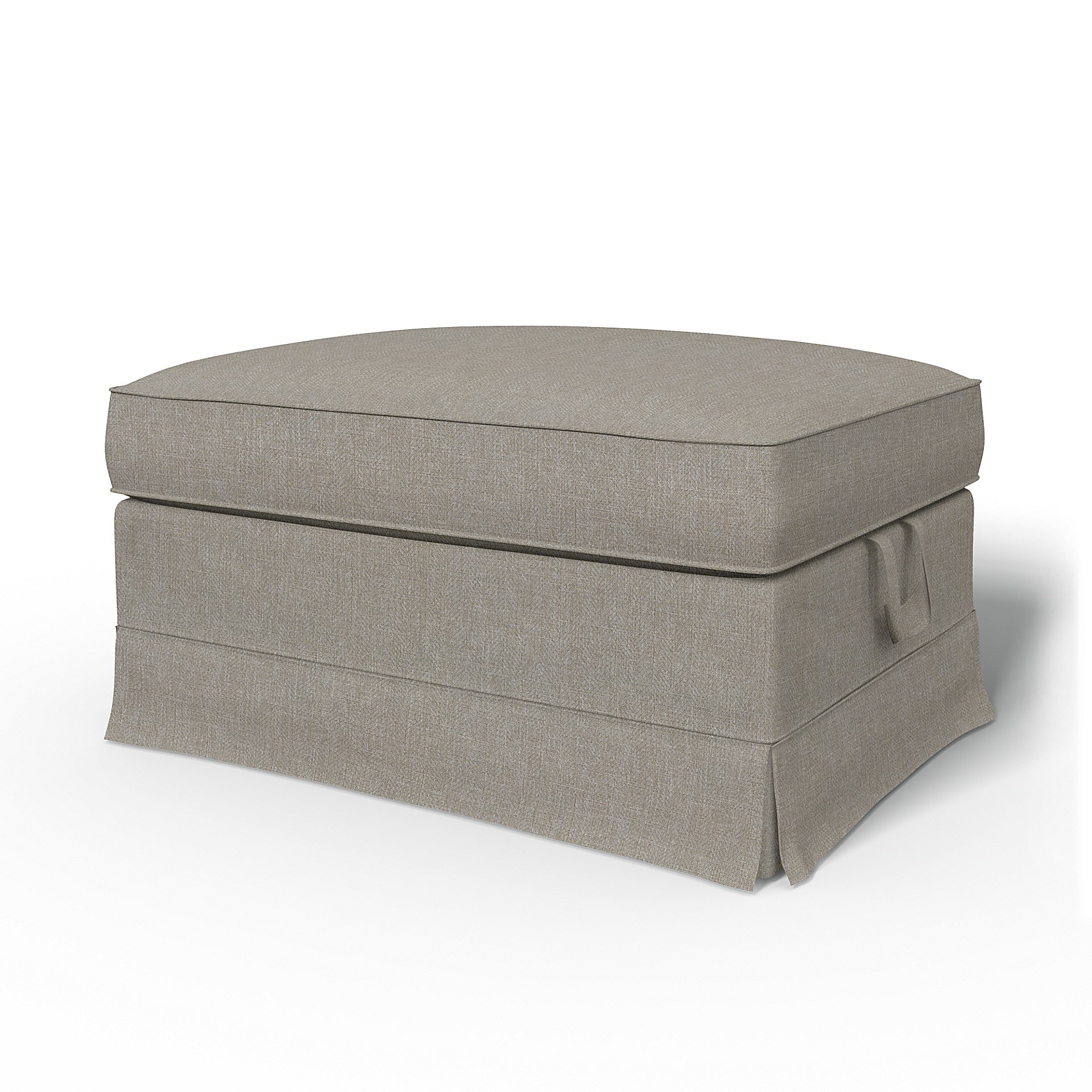 IKEA - Ektorp Footstool Cover, Greige, Boucle & Texture - Bemz