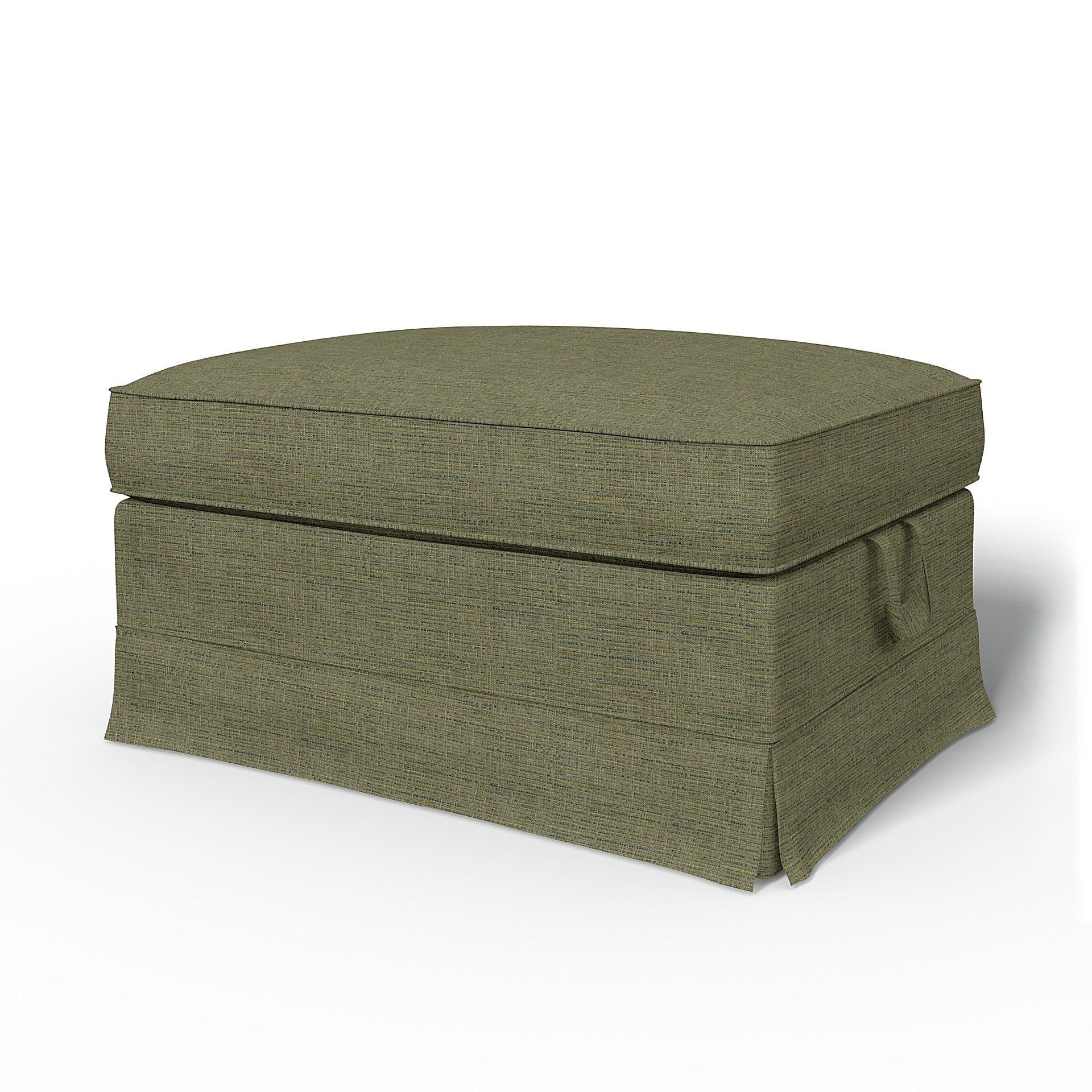 IKEA - Ektorp Footstool Cover, Meadow Green, Boucle & Texture - Bemz
