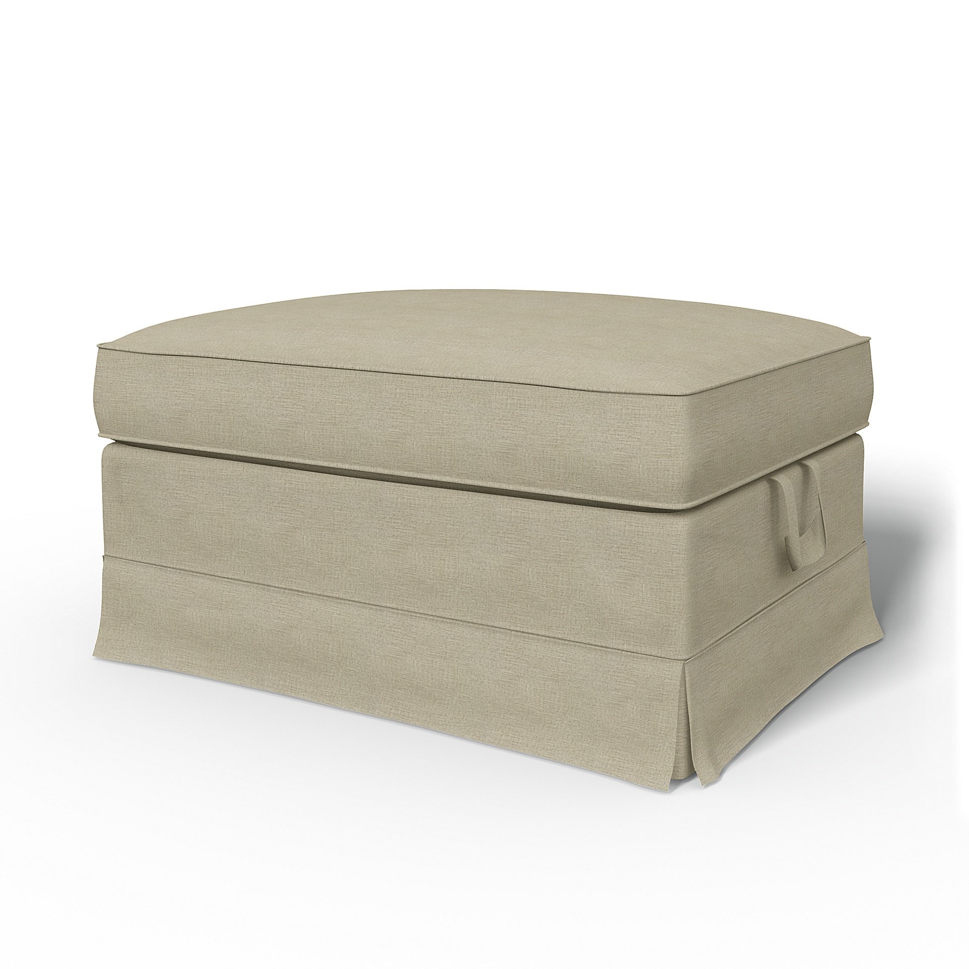 IKEA - Ektorp Footstool Cover, Soft White, Boucle & Texture - Bemz