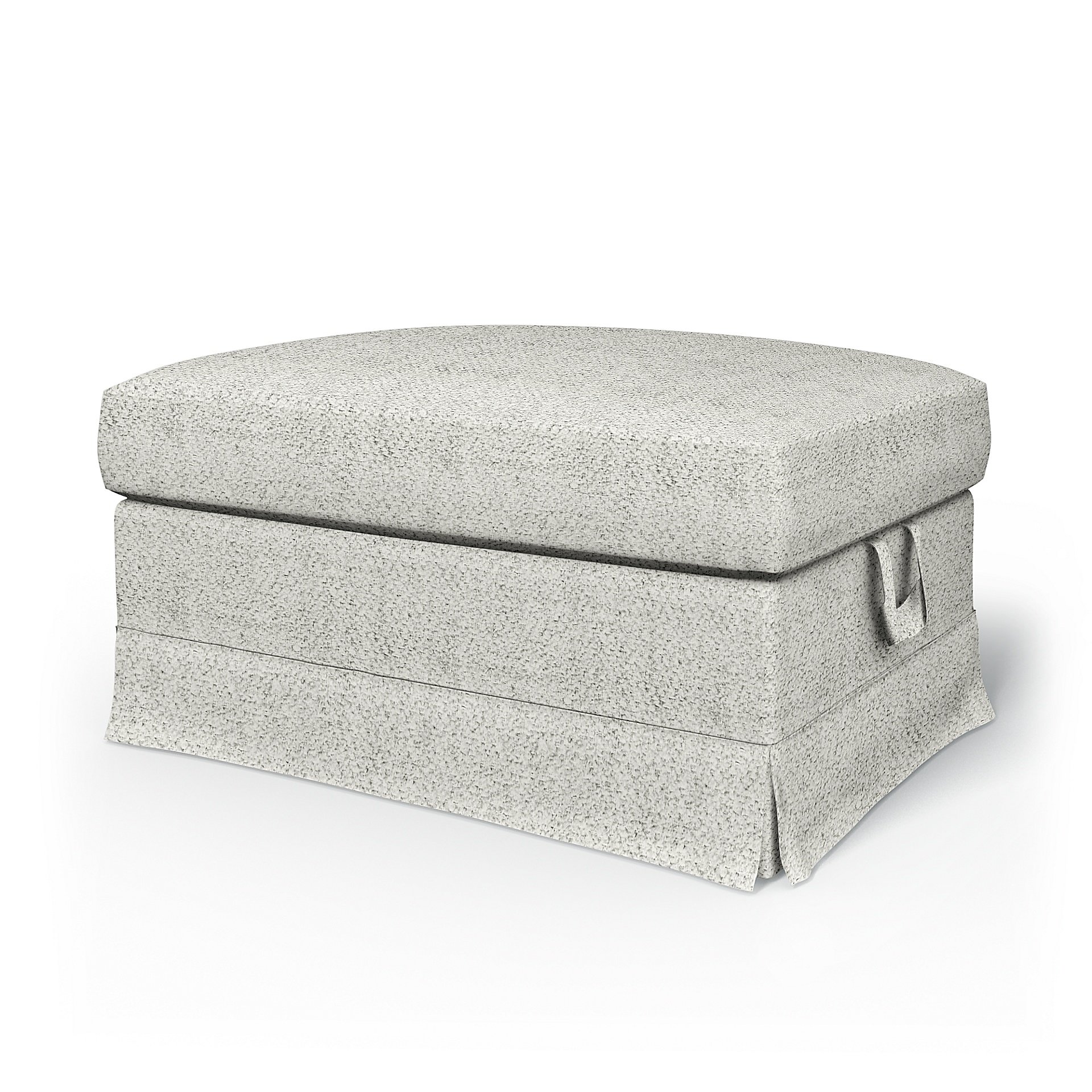 IKEA - Ektorp Footstool Cover, Ivory, Boucle & Texture - Bemz
