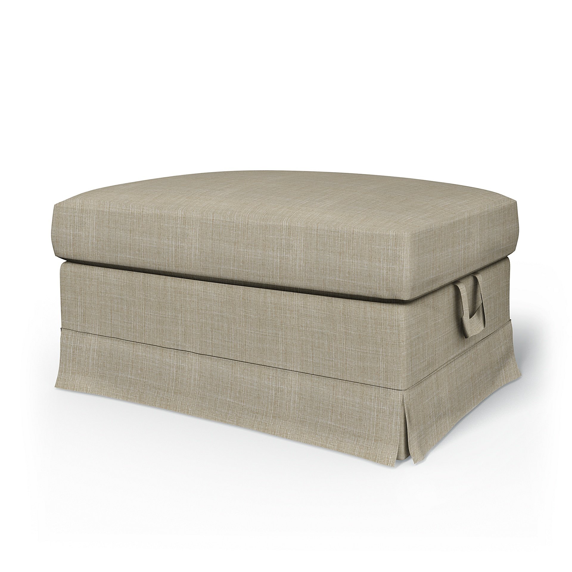 IKEA - Ektorp Footstool Cover, Sand Beige, Boucle & Texture - Bemz