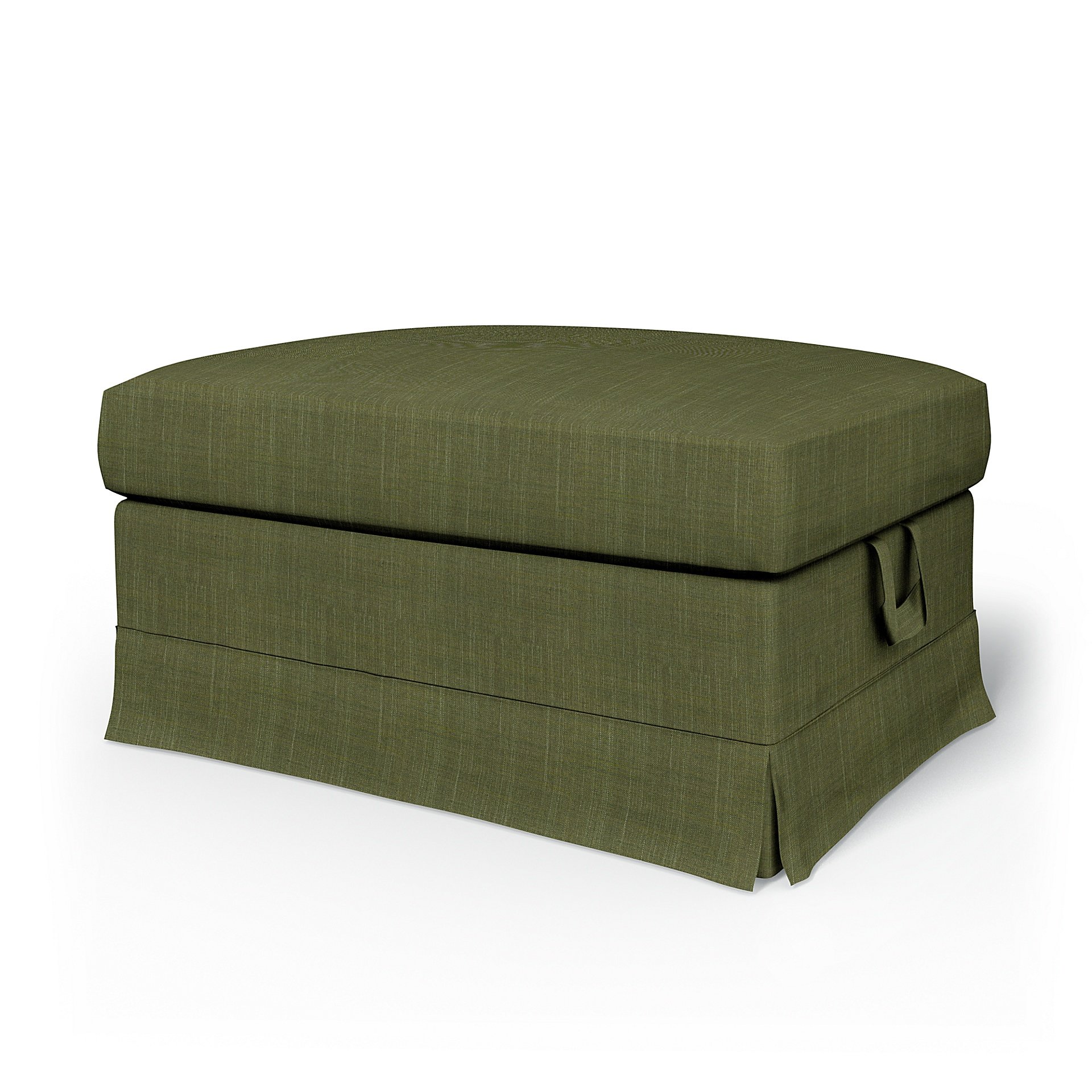 IKEA - Ektorp Footstool Cover, Moss Green, Boucle & Texture - Bemz