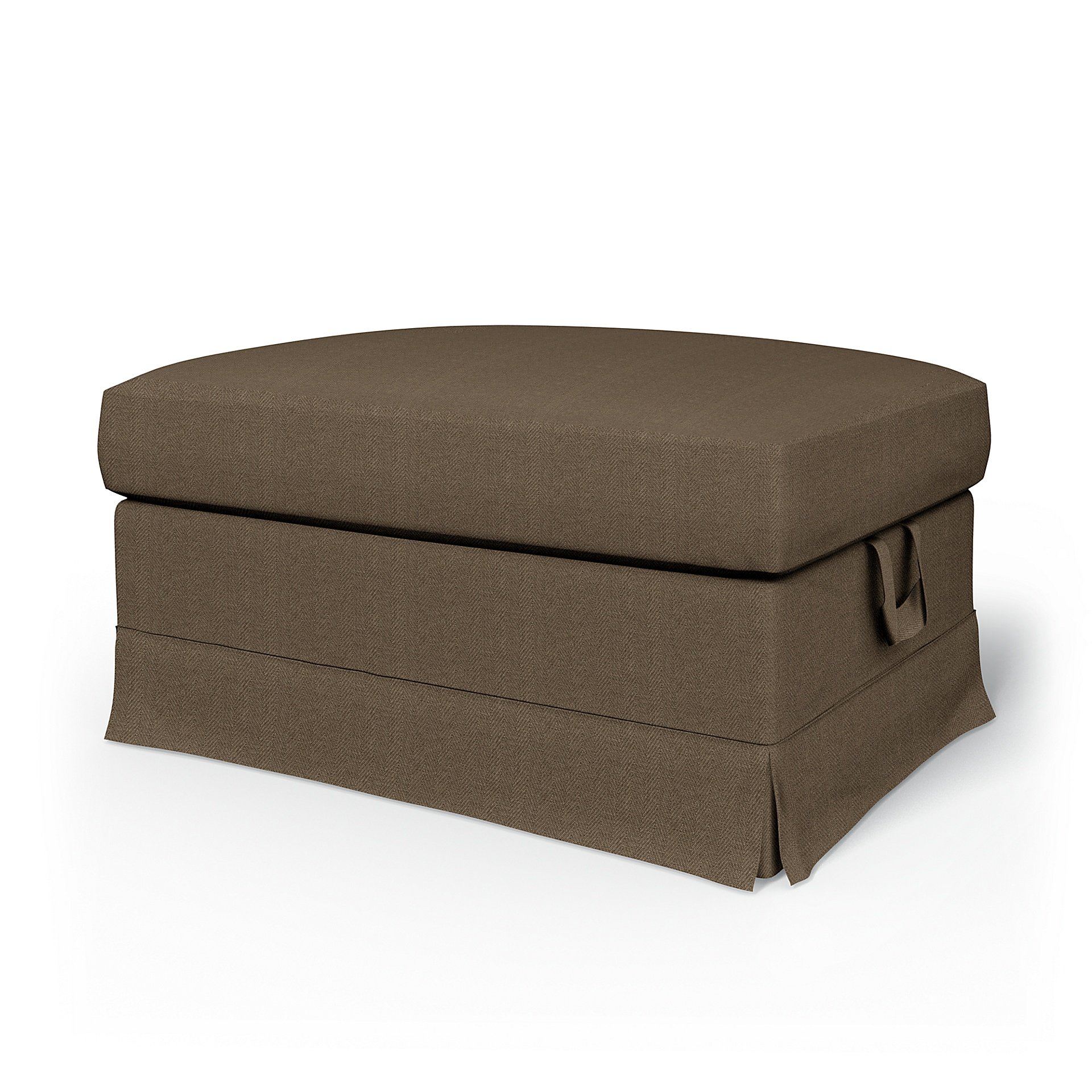 IKEA - Ektorp Footstool Cover, Dark Taupe, Boucle & Texture - Bemz