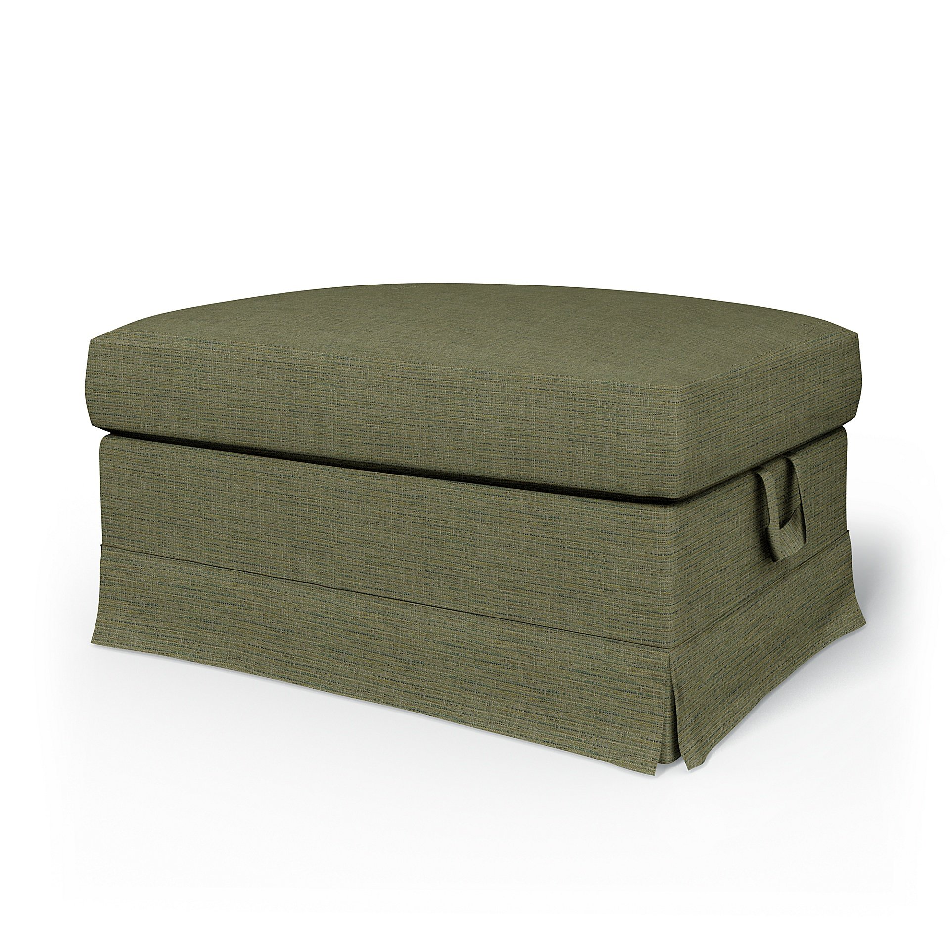 IKEA - Ektorp Footstool Cover, Meadow Green, Boucle & Texture - Bemz