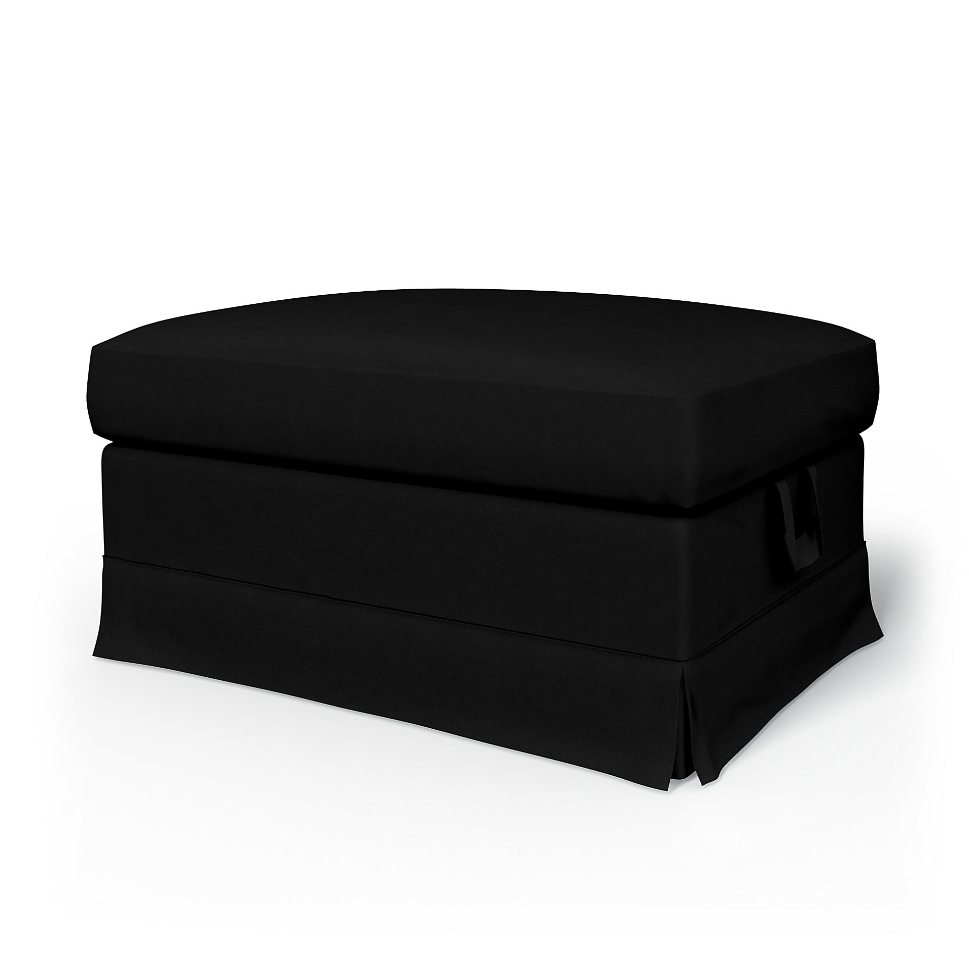 IKEA - Ektorp Footstool Cover, Black, Velvet - Bemz