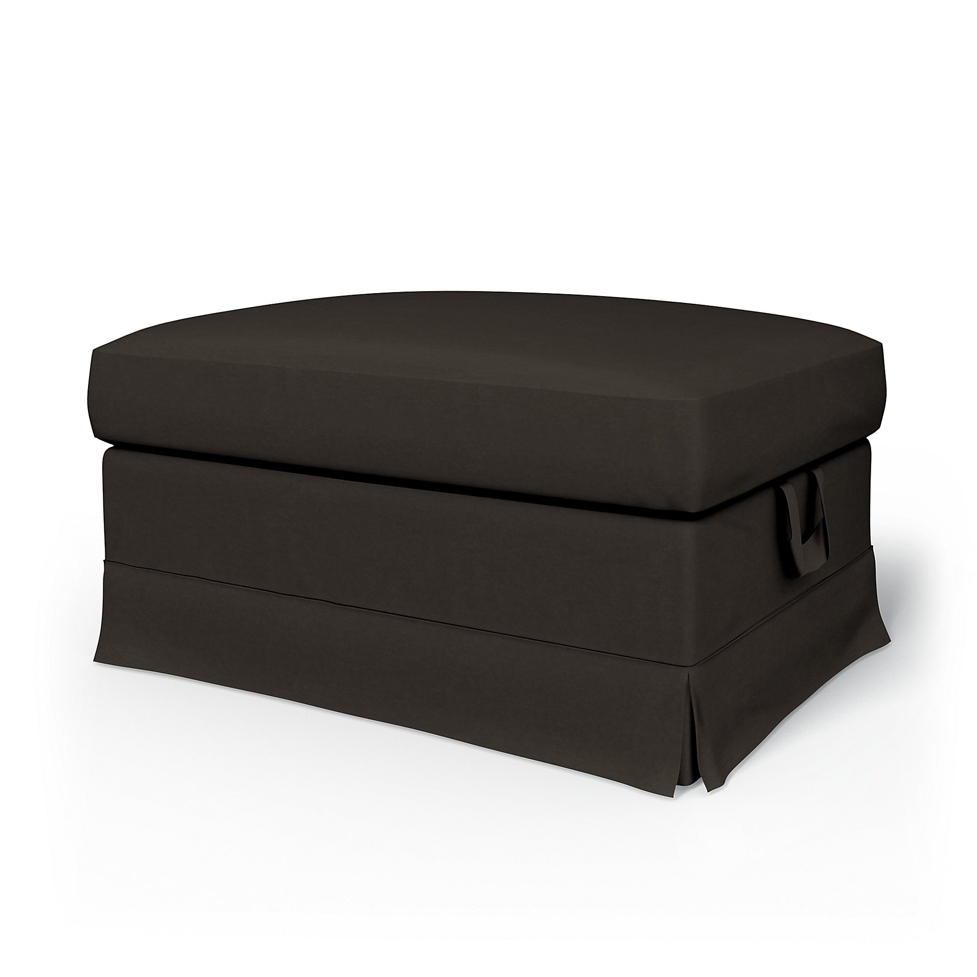 IKEA - Ektorp Footstool Cover, Licorice, Velvet - Bemz
