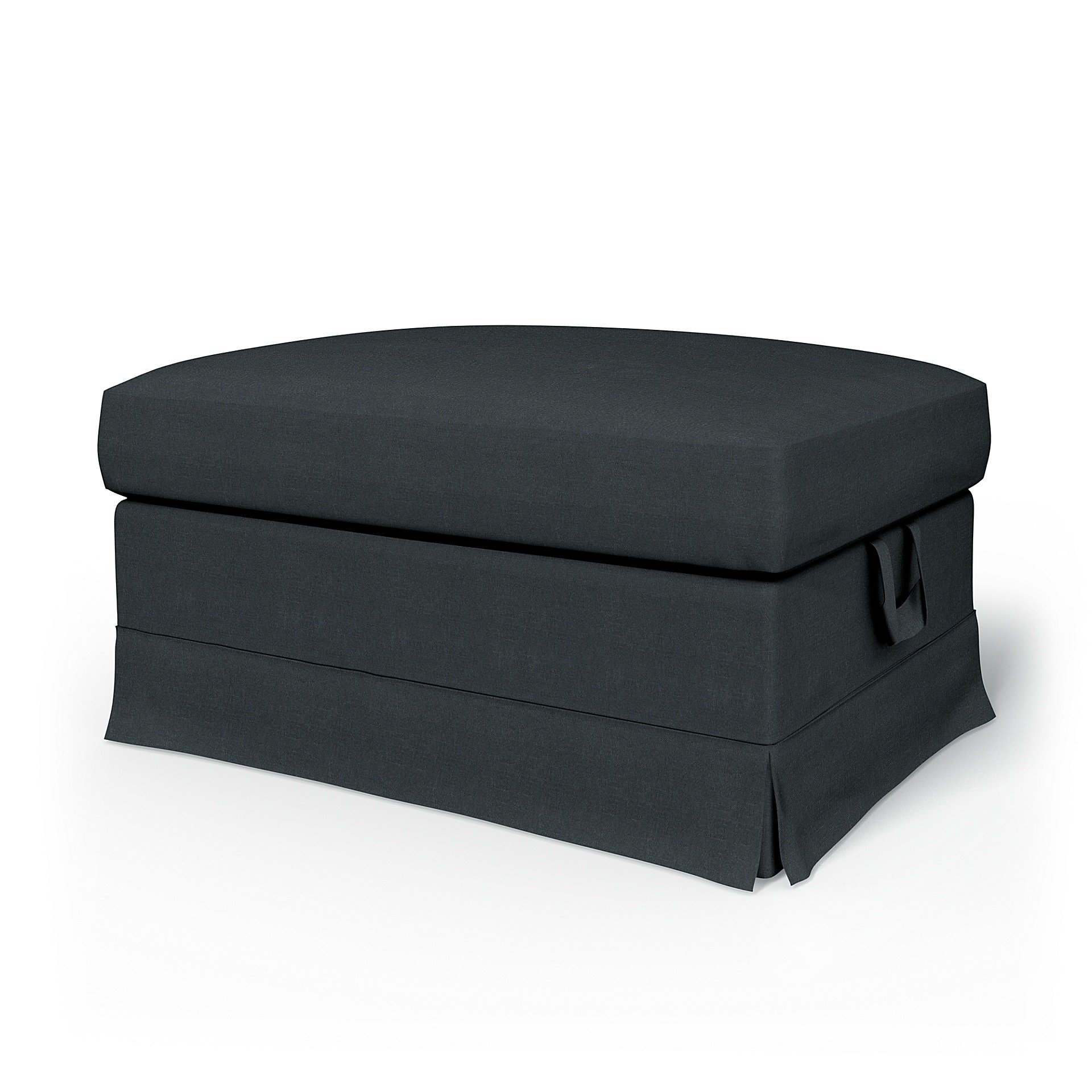 IKEA - Ektorp Footstool Cover, Graphite Grey, Linen - Bemz