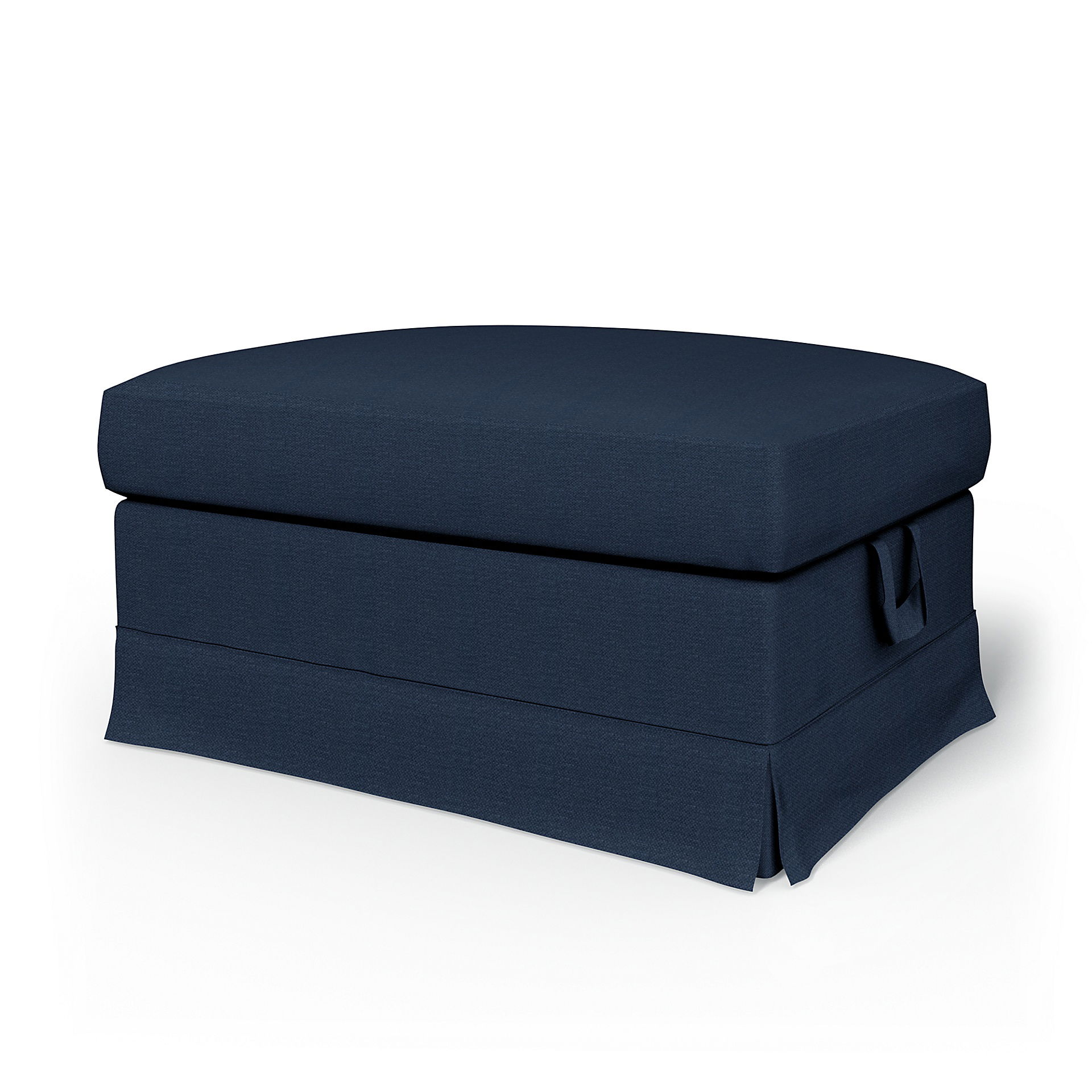 IKEA - Ektorp Footstool Cover, Navy Blue, Linen - Bemz