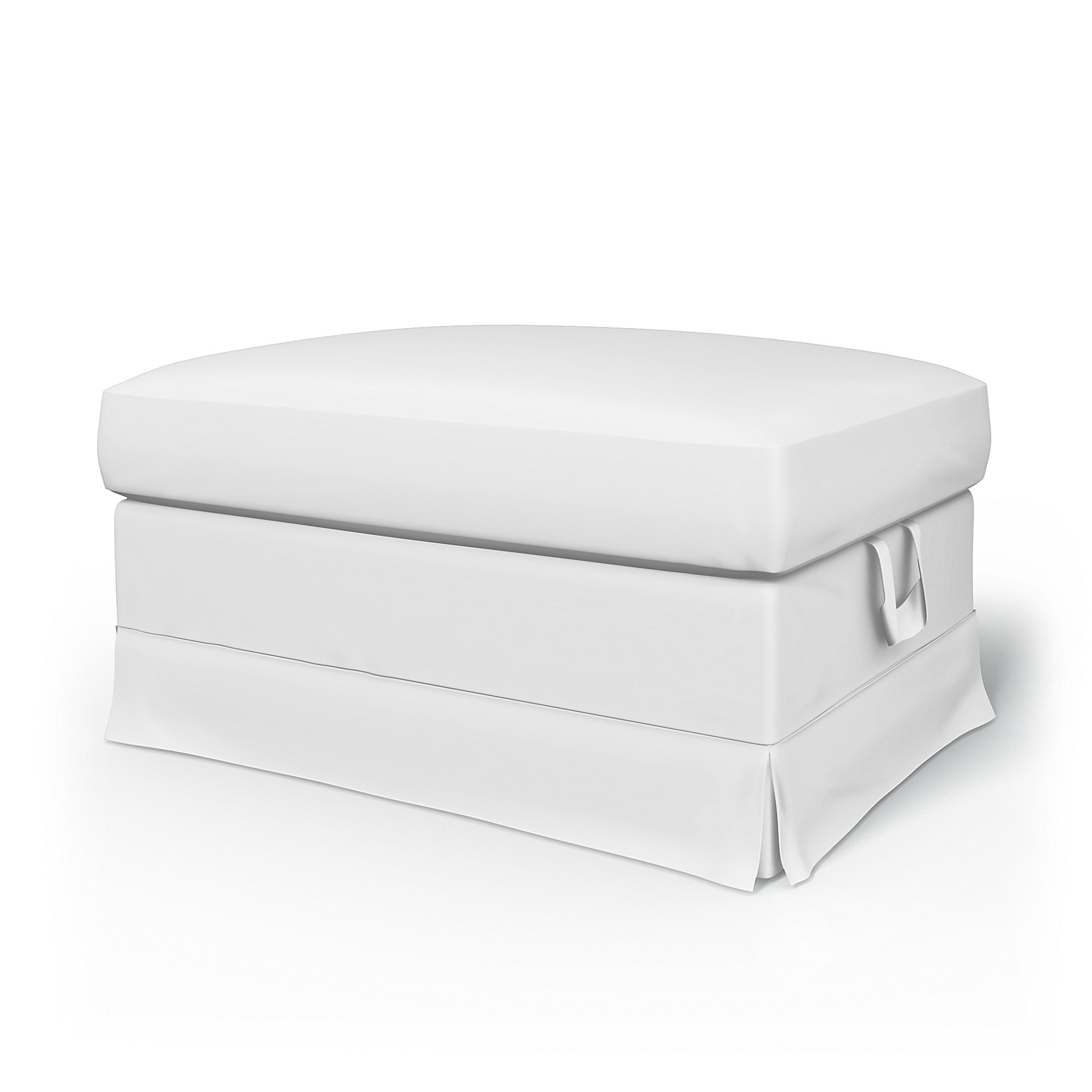 IKEA - Ektorp Footstool Cover, Absolute White, Linen - Bemz