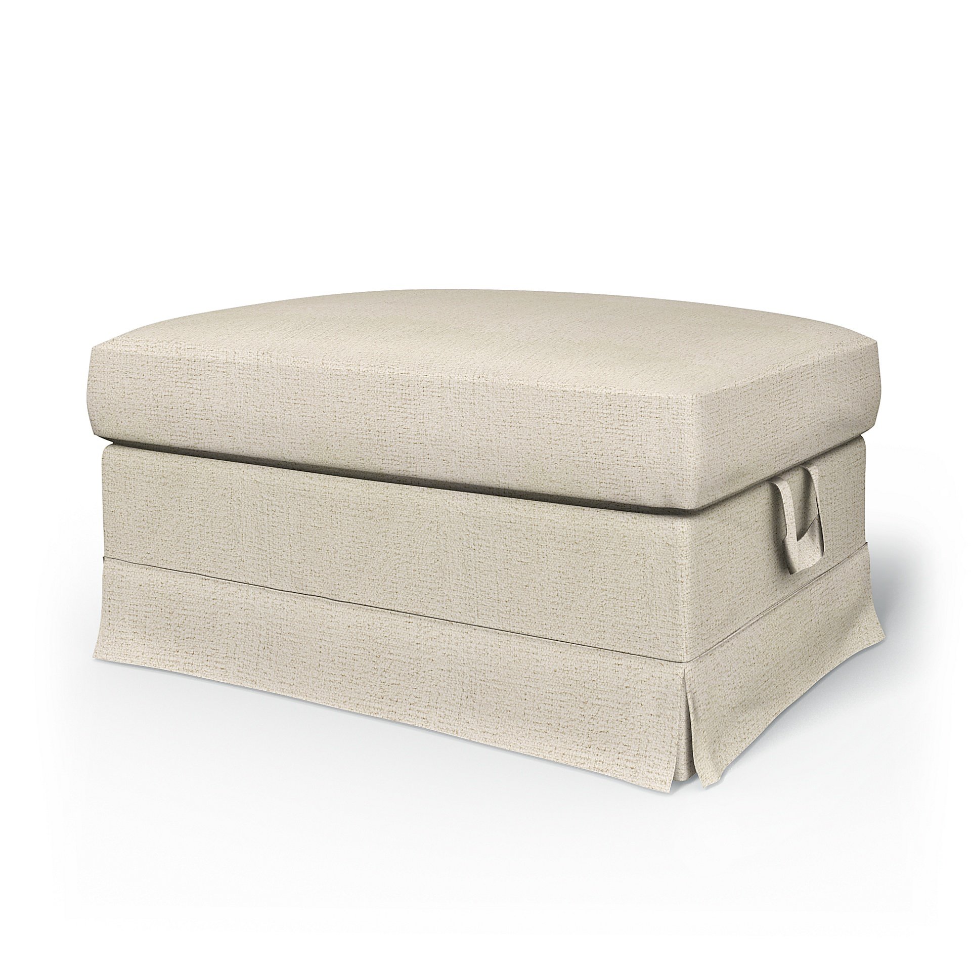 IKEA - Ektorp Footstool Cover, Ecru, Boucle & Texture - Bemz