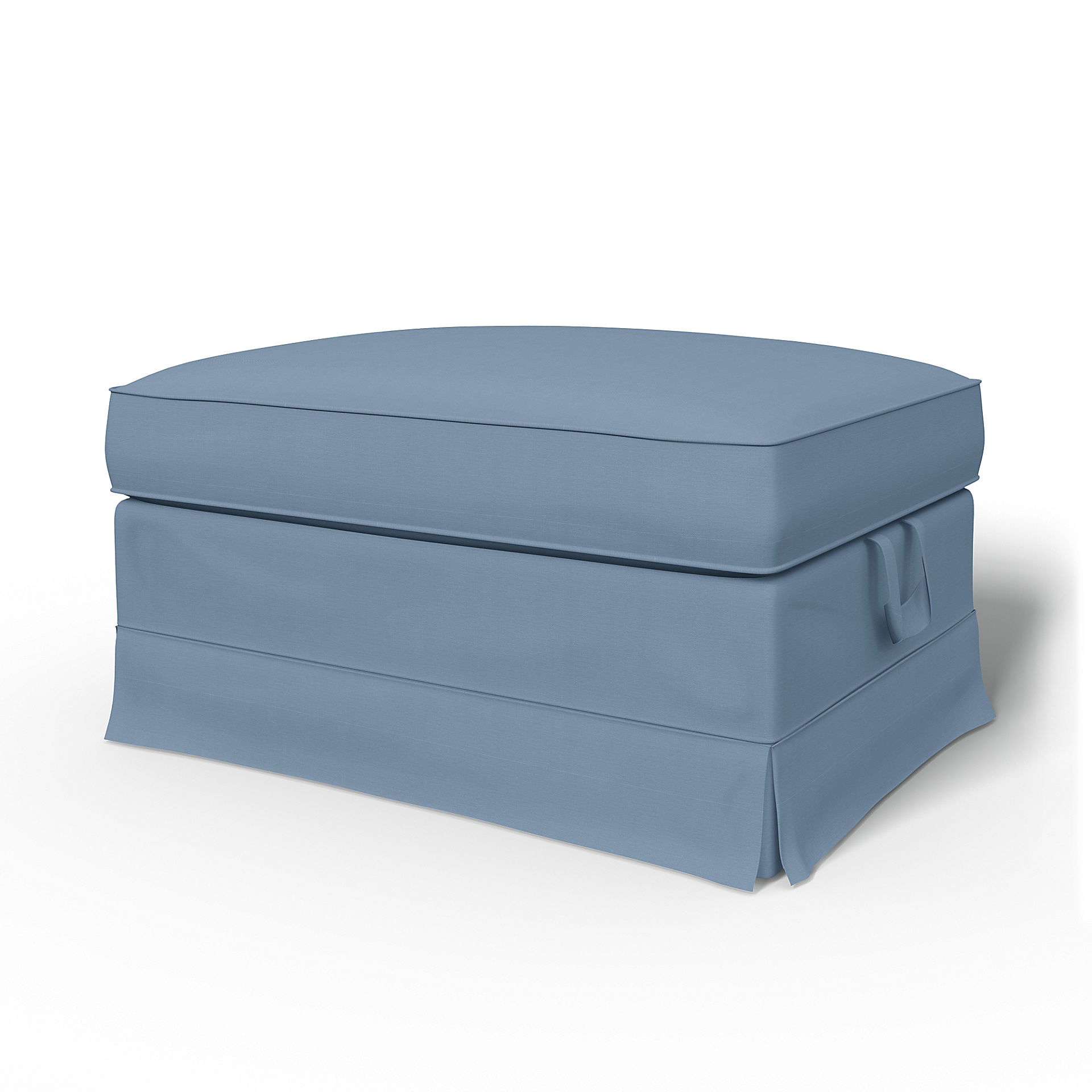 IKEA - Ektorp Footstool Cover, Dusty Blue, Cotton - Bemz
