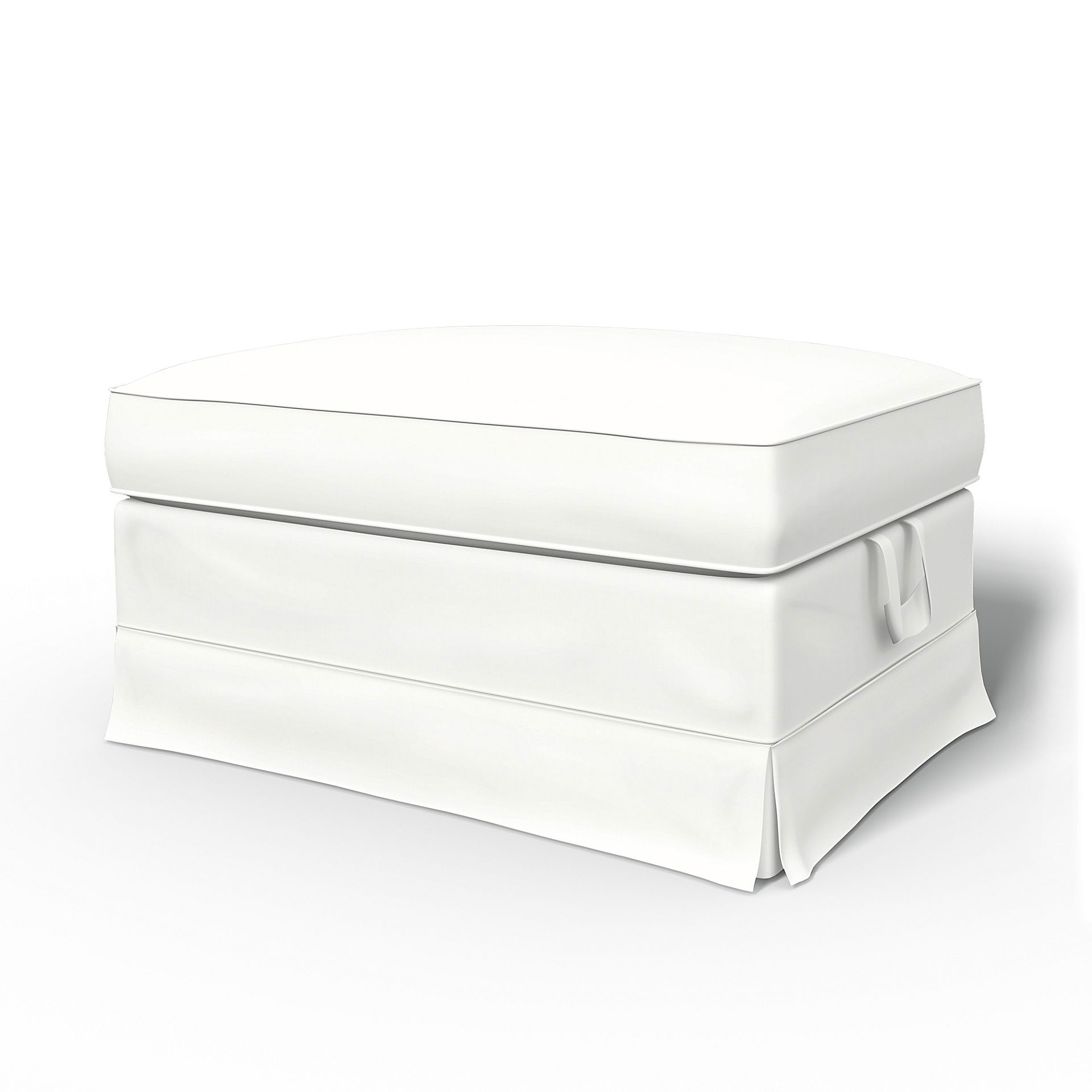 IKEA - Ektorp Footstool Cover, Absolute White, Linen - Bemz