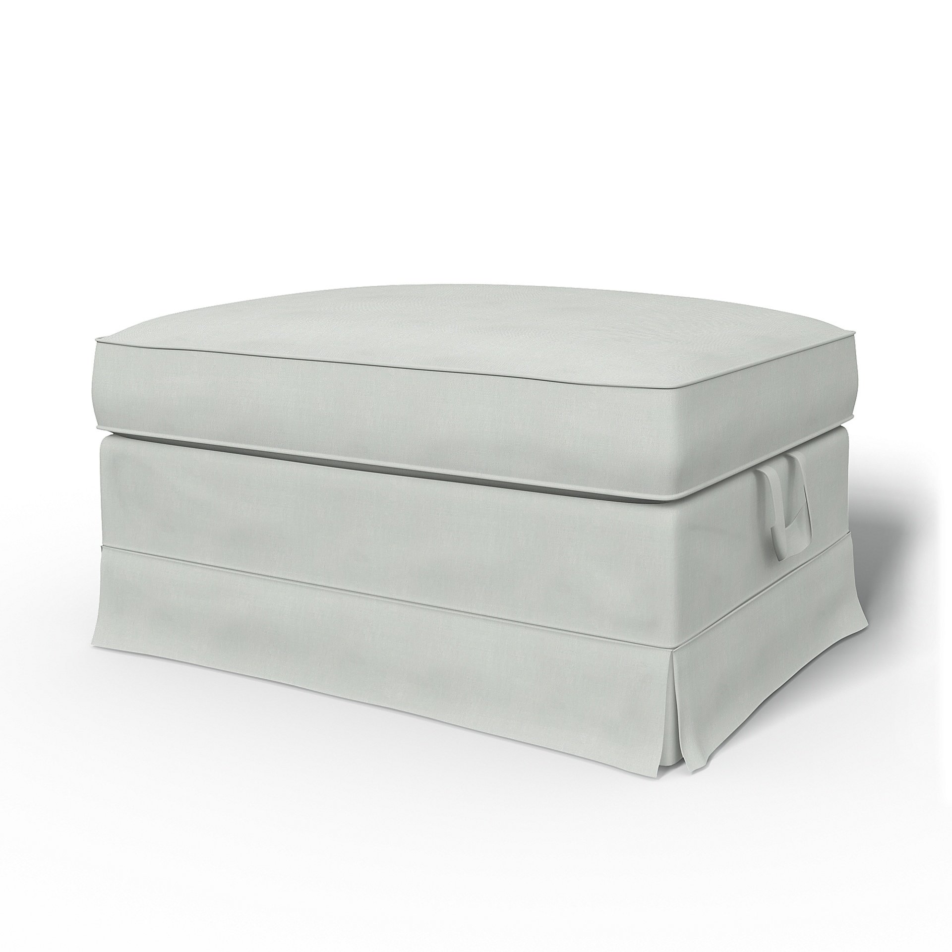 IKEA - Ektorp Footstool Cover, Silver Grey, Linen - Bemz