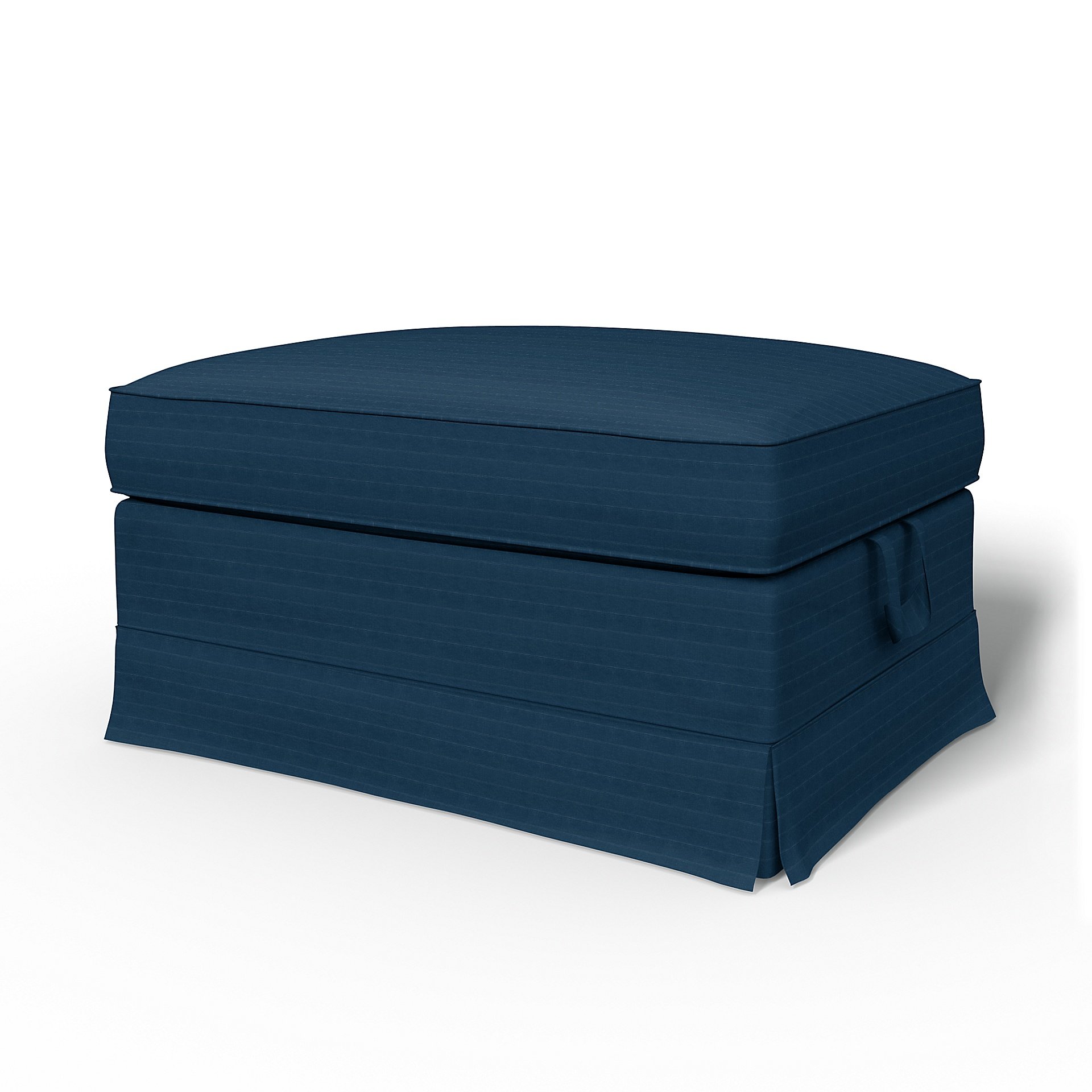 IKEA - Ektorp Footstool Cover, Denim Blue, Velvet - Bemz