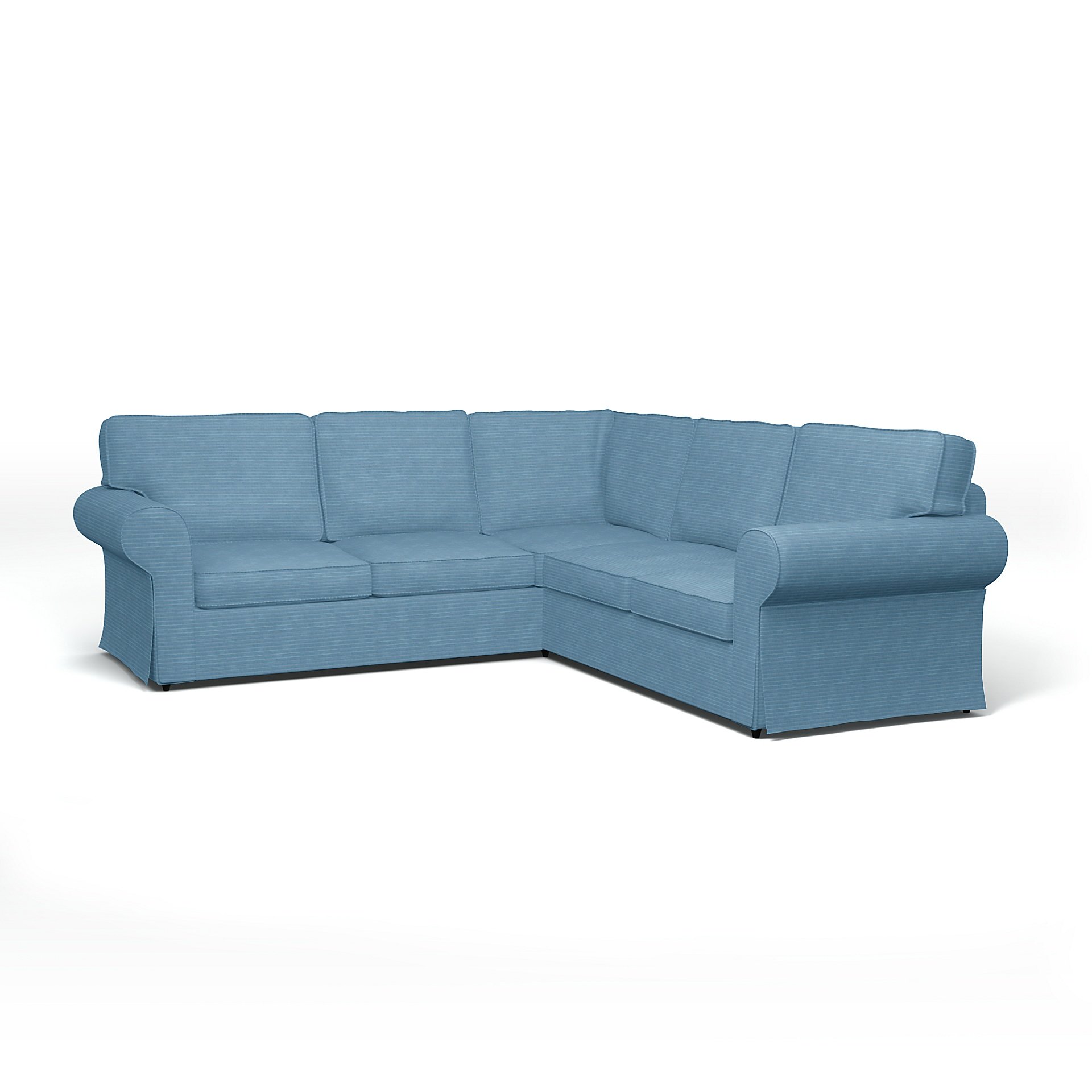 IKEA - Ektorp 4 Seater Corner Sofa Cover, Sky Blue, Corduroy - Bemz