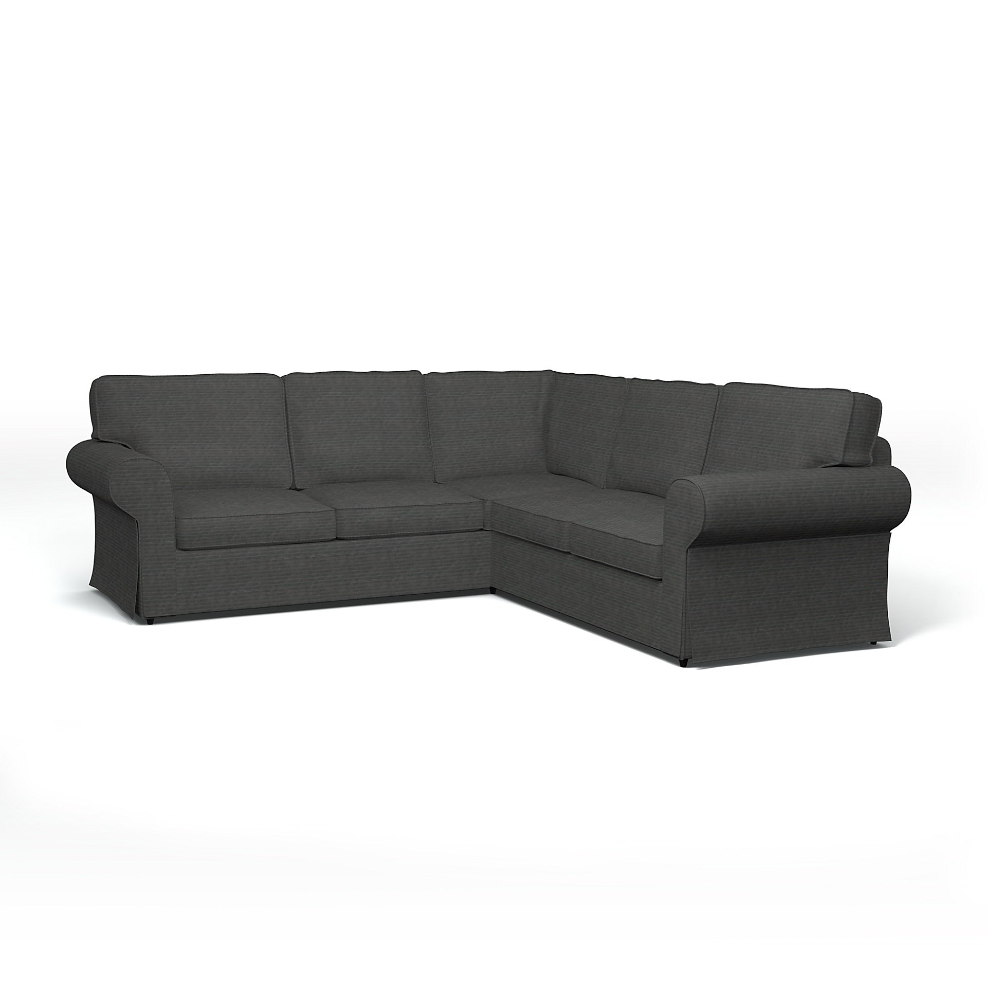 IKEA - Ektorp 4 Seater Corner Sofa Cover, Licorice, Corduroy - Bemz