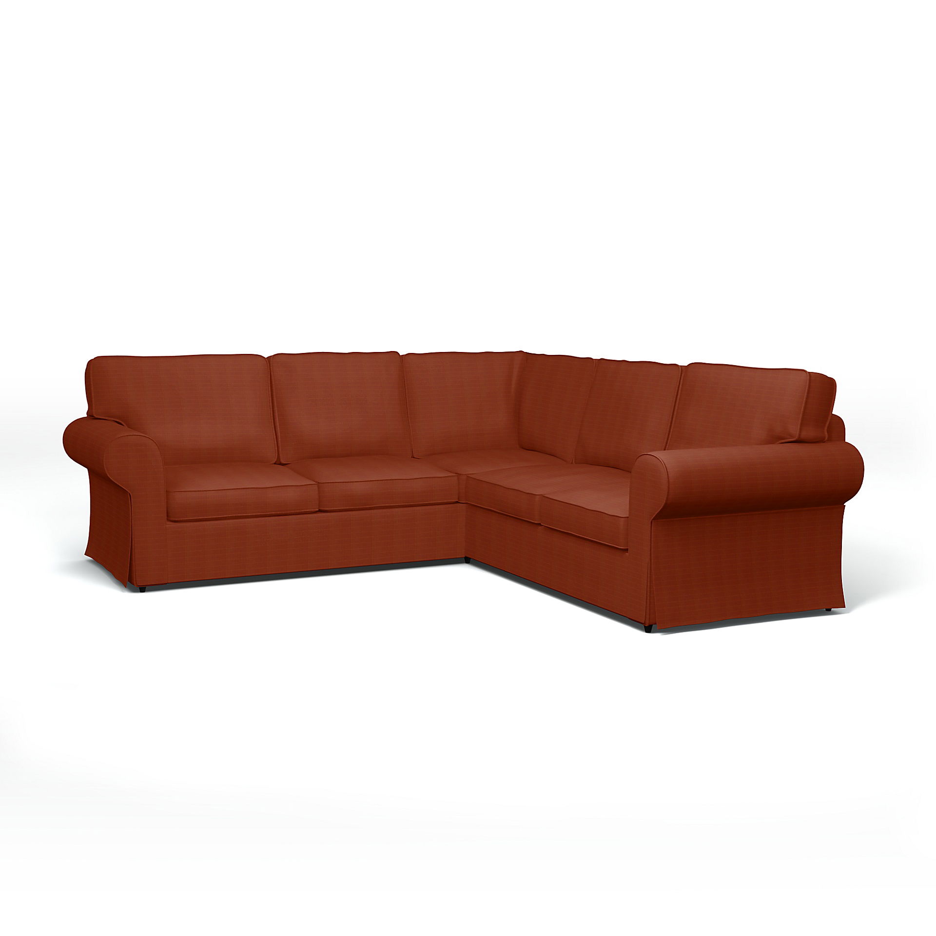 IKEA - Överdrag till Ektorp 4-sitshörnsoffa, Burnt Sienna, Sammet - Bemz