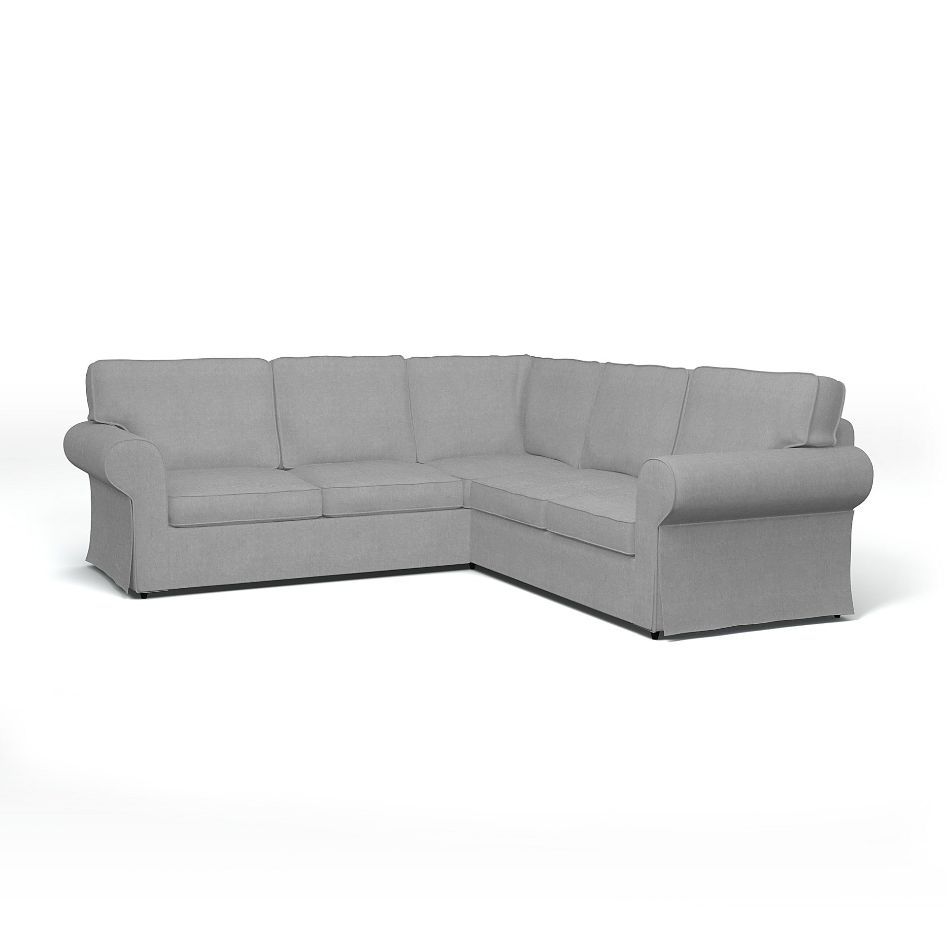 IKEA - Ektorp 4 Seater Corner Sofa Cover, Graphite, Linen - Bemz