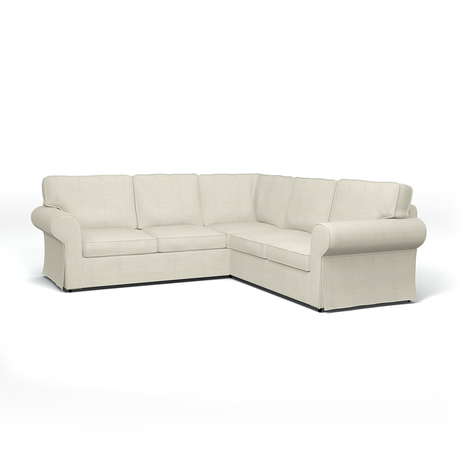 IKEA - Ektorp 4 Seater Corner Sofa Cover, Natural, Linen - Bemz