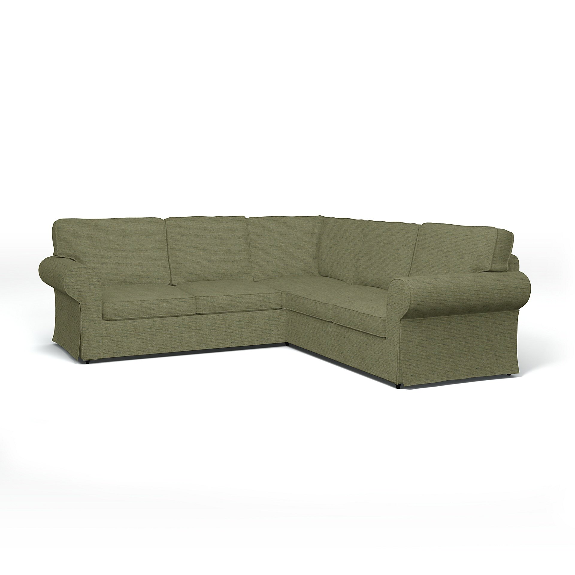IKEA - Ektorp 4 Seater Corner Sofa Cover, Meadow Green, Boucle & Texture - Bemz