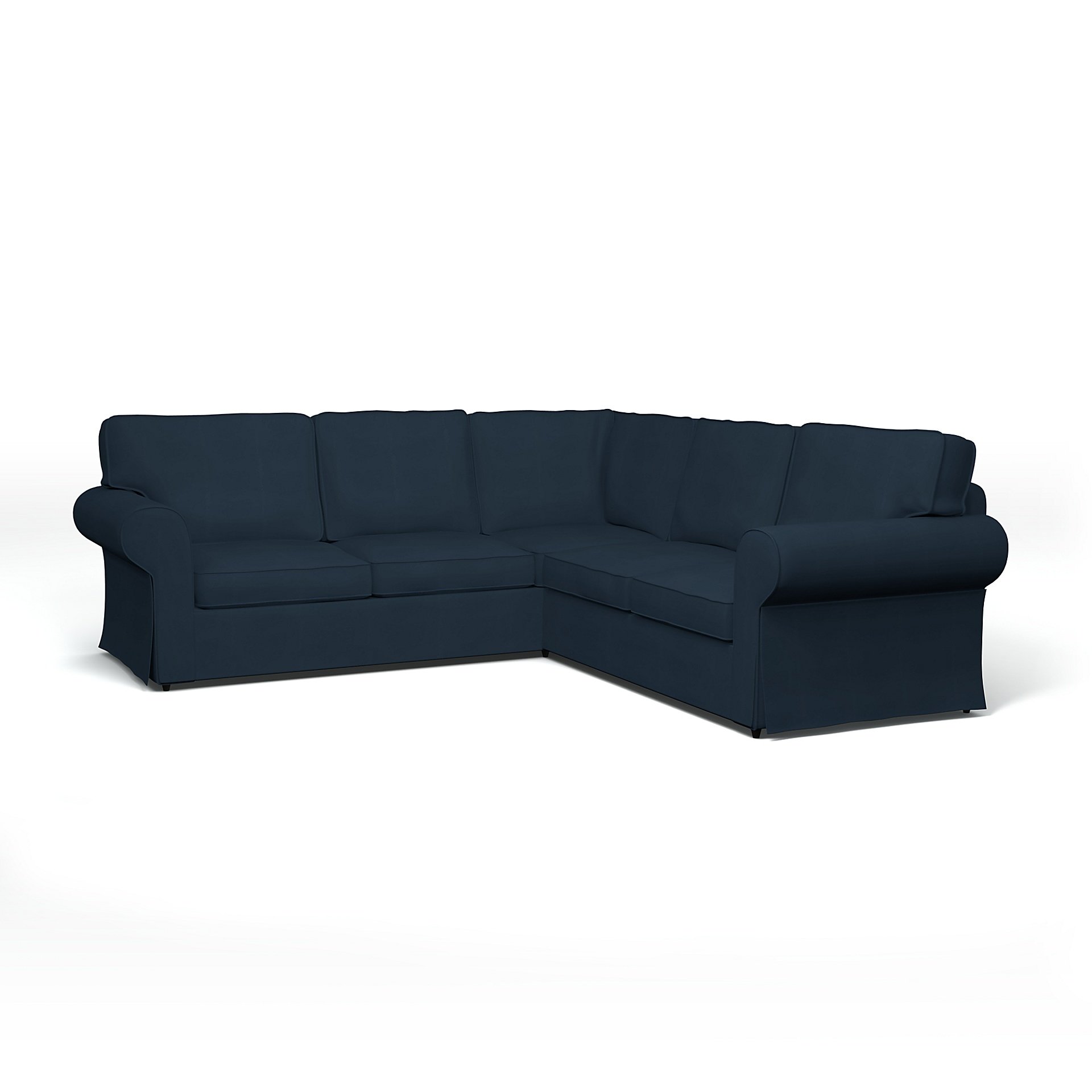 IKEA - Ektorp 4 Seater Corner Sofa Cover, Navy Blue, Cotton - Bemz