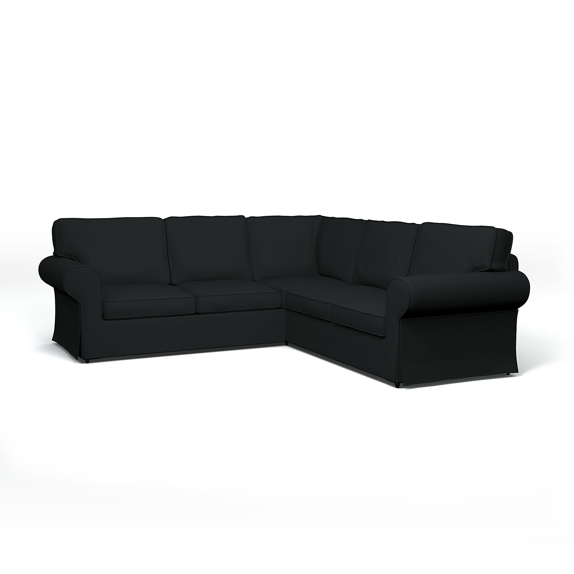 IKEA - Hoes voor 4-zitshoekbank Ektorp, Jet Black, Katoen - Bemz