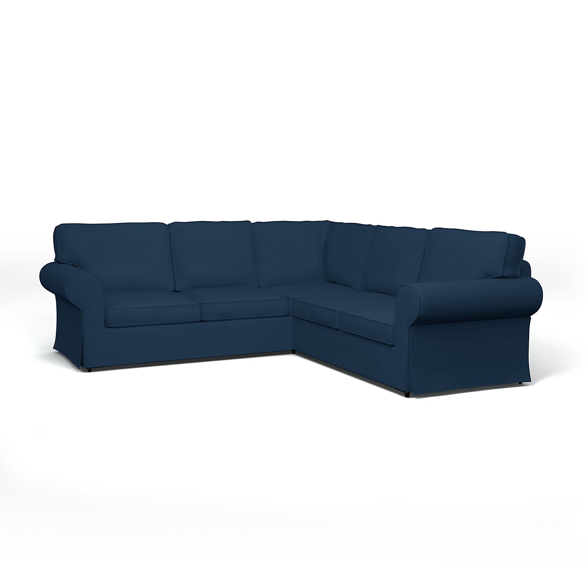 IKEA - Ektorp 4 Seater Corner Sofa Cover, Deep Navy Blue, Cotton - Bemz